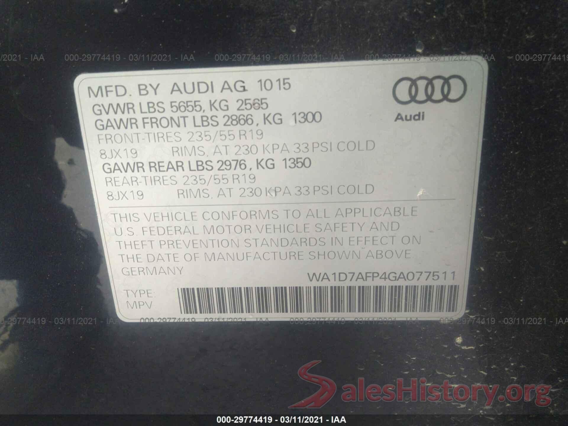 WA1D7AFP4GA077511 2016 AUDI Q5