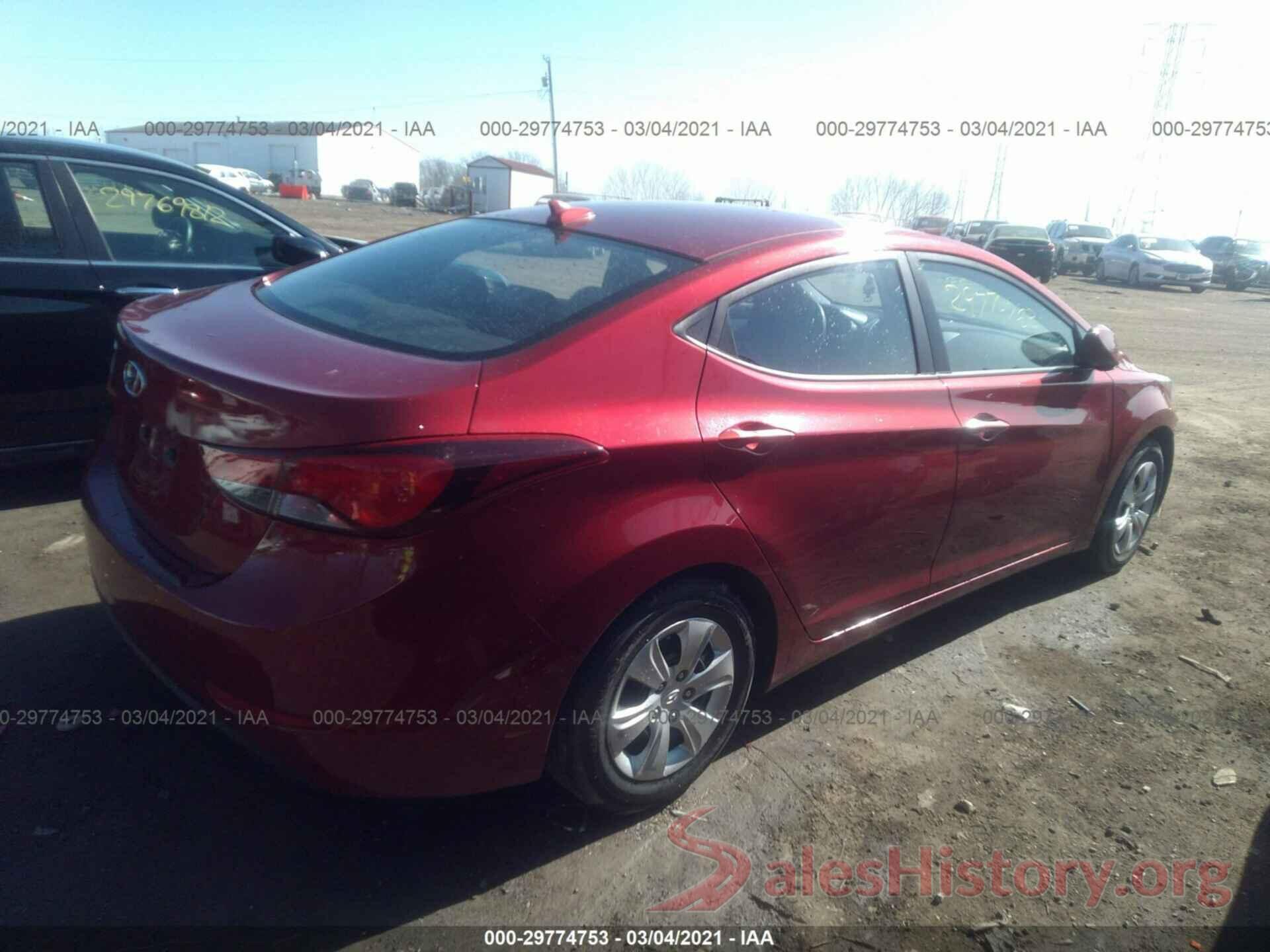 5NPDH4AE0GH711948 2016 HYUNDAI ELANTRA