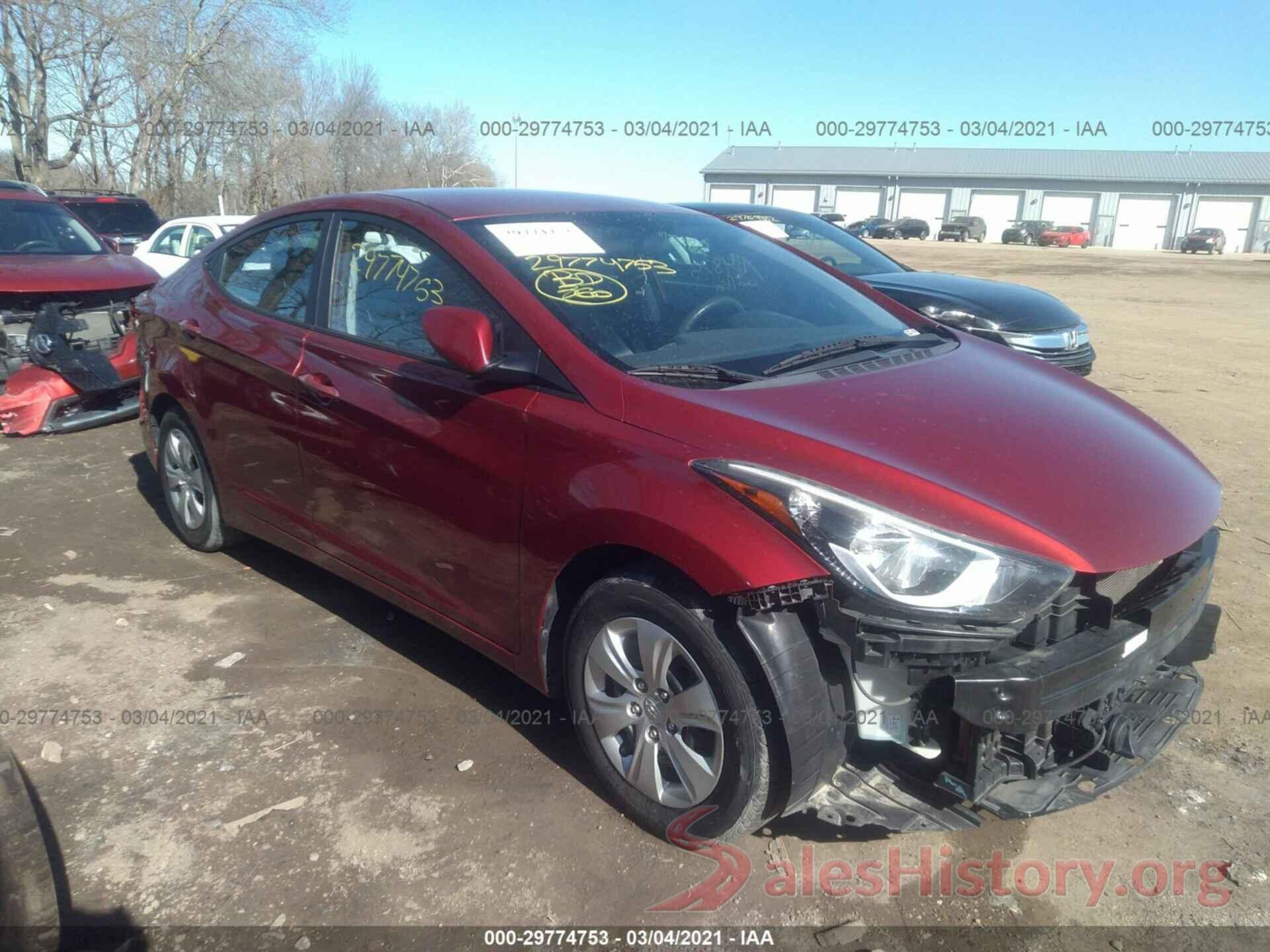 5NPDH4AE0GH711948 2016 HYUNDAI ELANTRA