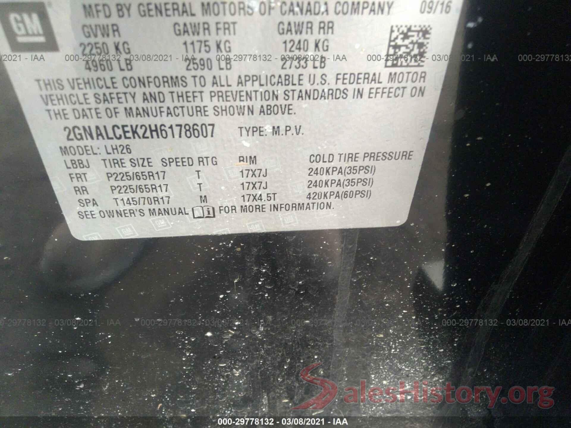 2GNALCEK2H6178607 2017 CHEVROLET EQUINOX