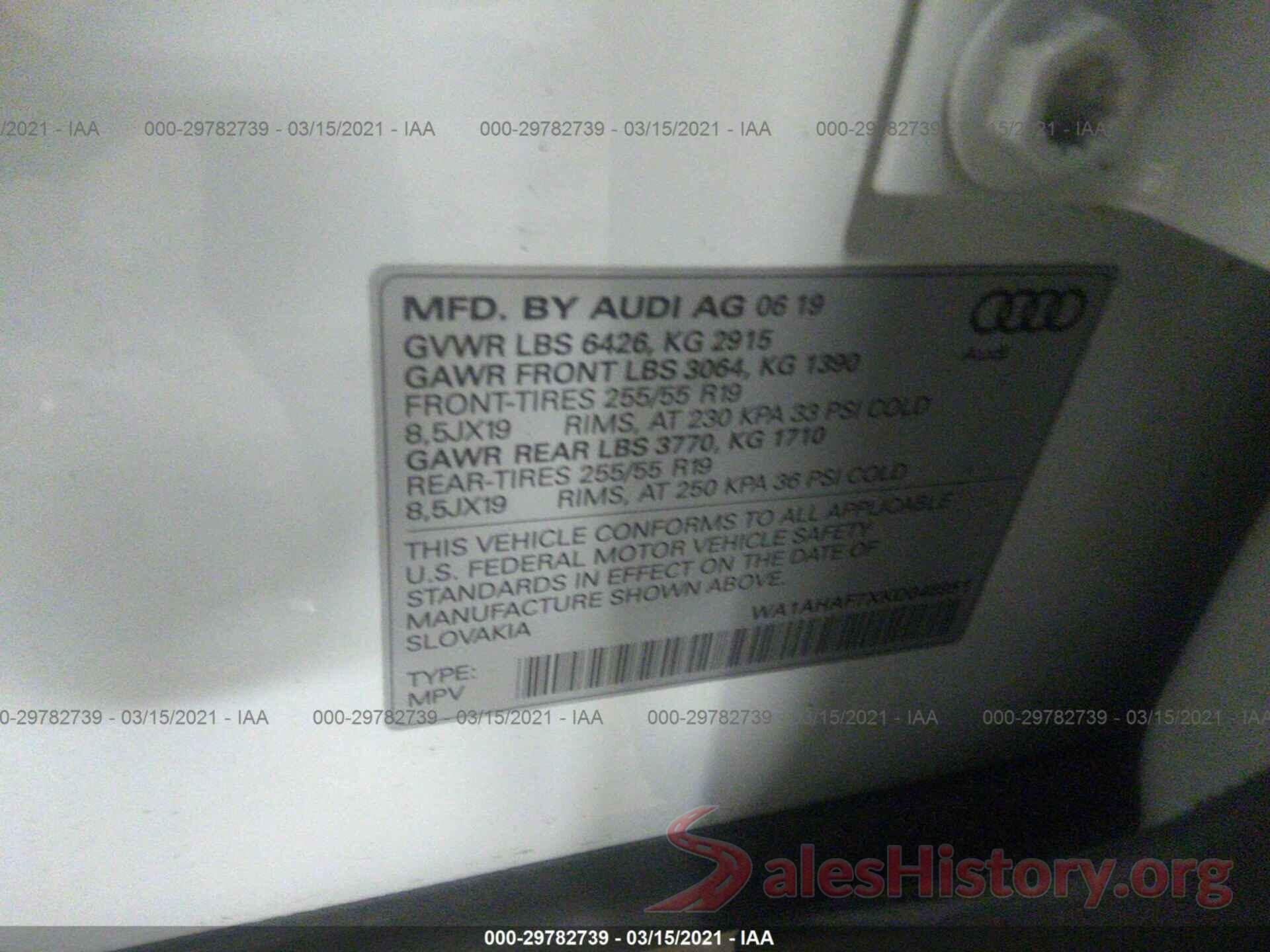 WA1AHAF7XKD046951 2019 AUDI Q7