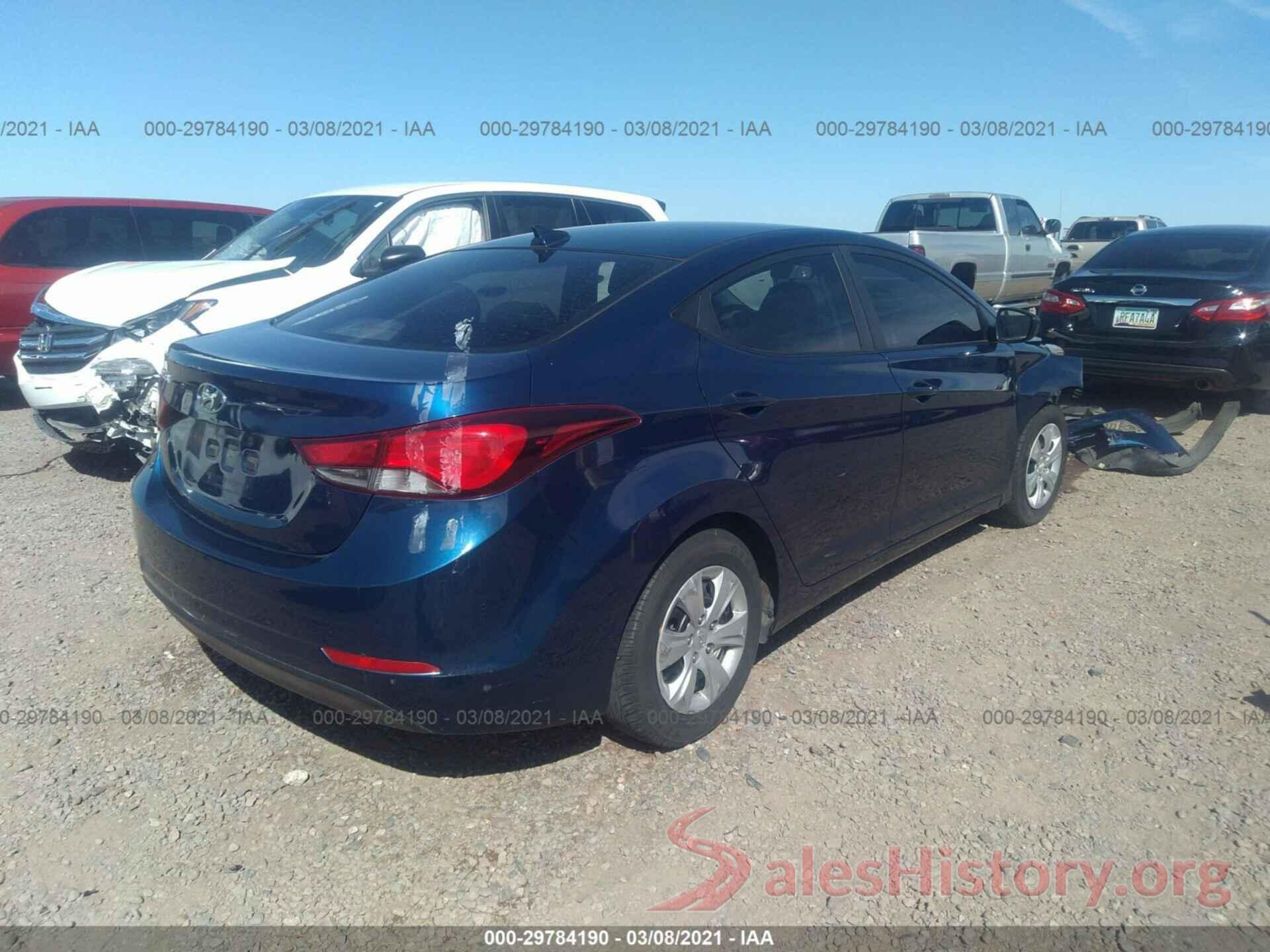 5NPDH4AE6GH699837 2016 HYUNDAI ELANTRA