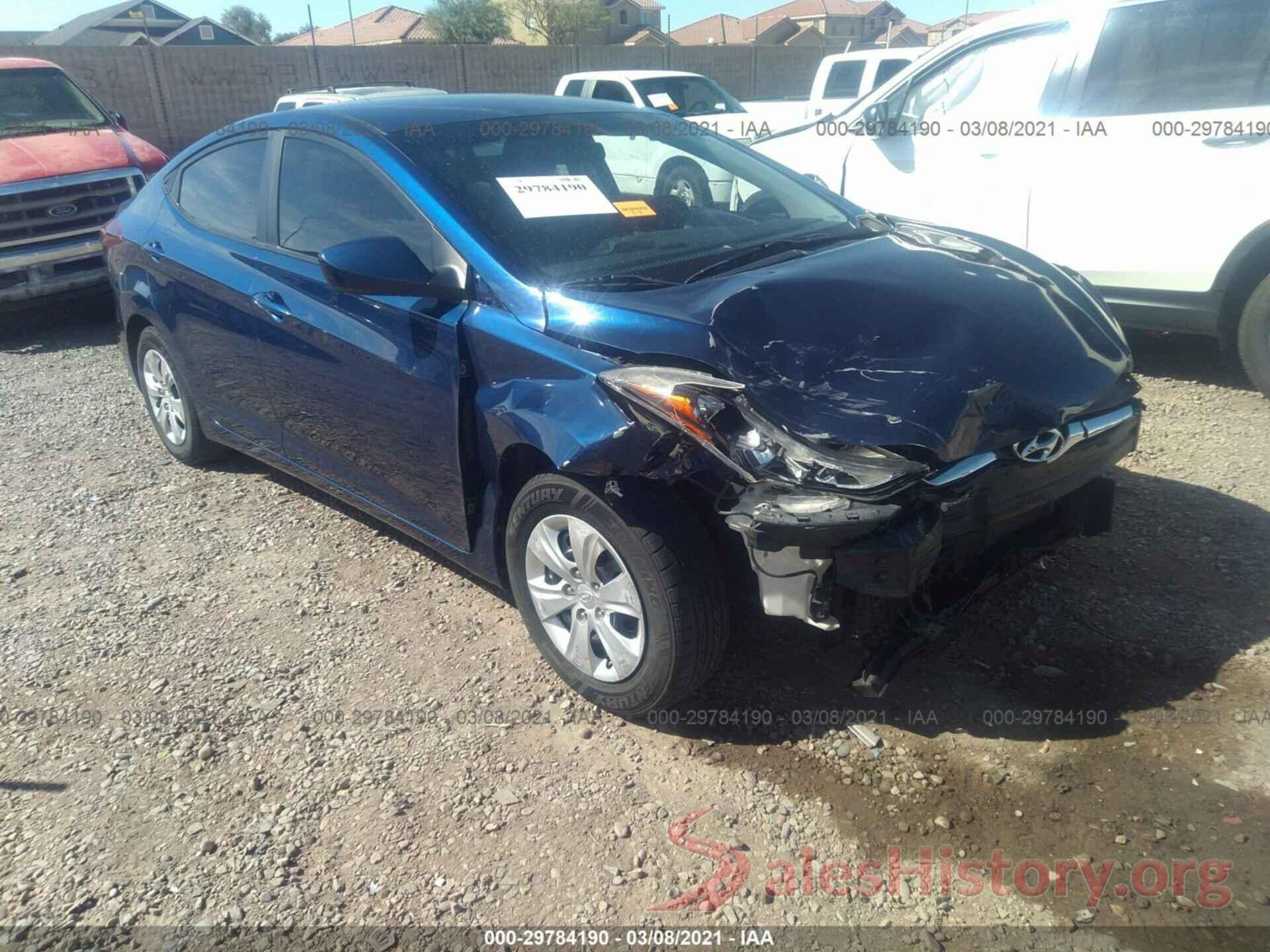 5NPDH4AE6GH699837 2016 HYUNDAI ELANTRA