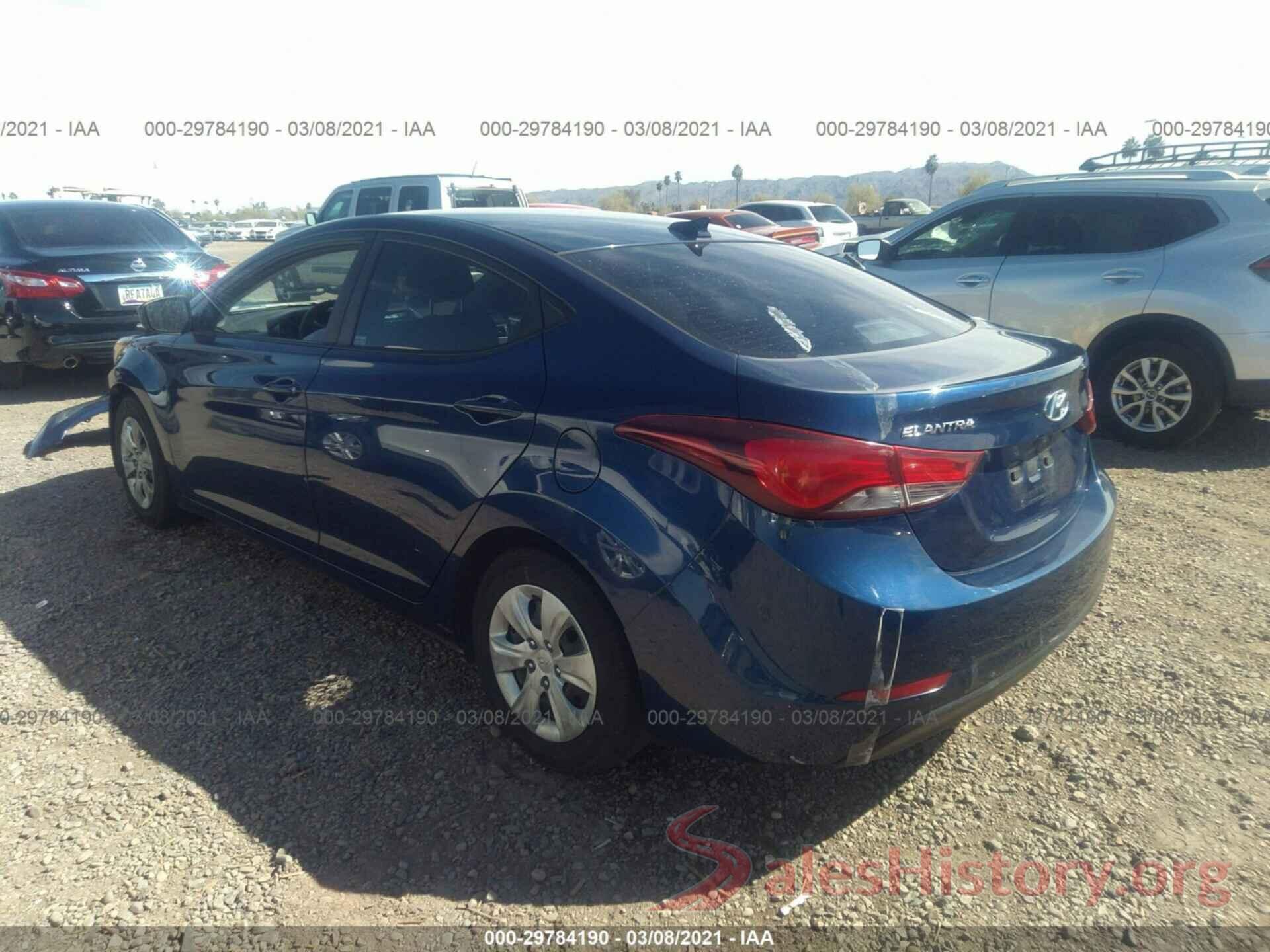 5NPDH4AE6GH699837 2016 HYUNDAI ELANTRA