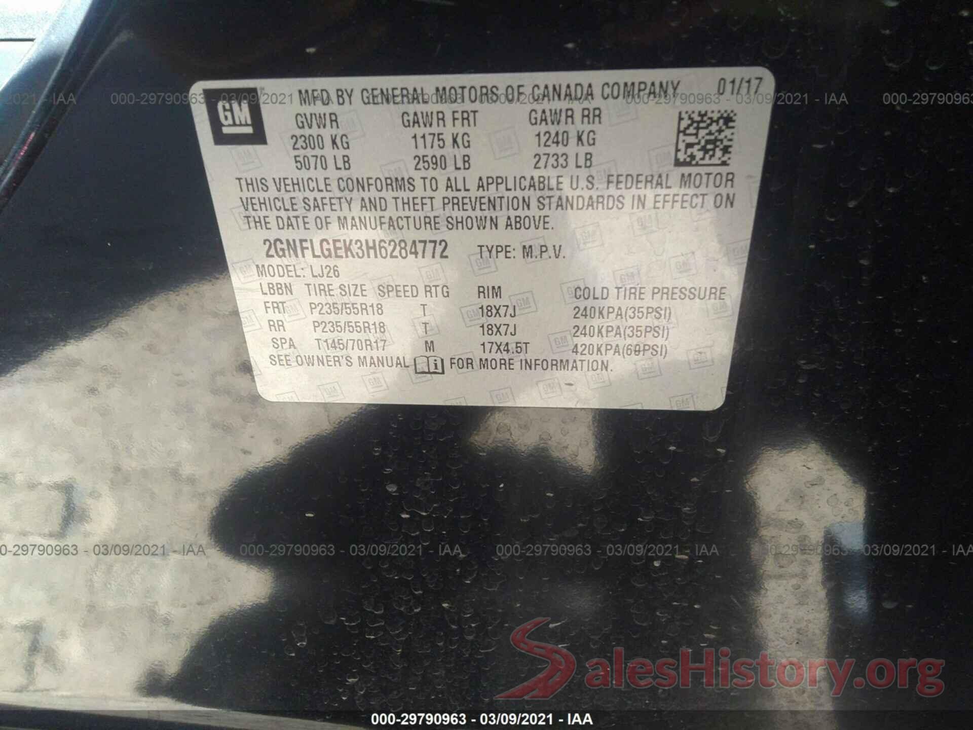 2GNFLGEK3H6284772 2017 CHEVROLET EQUINOX