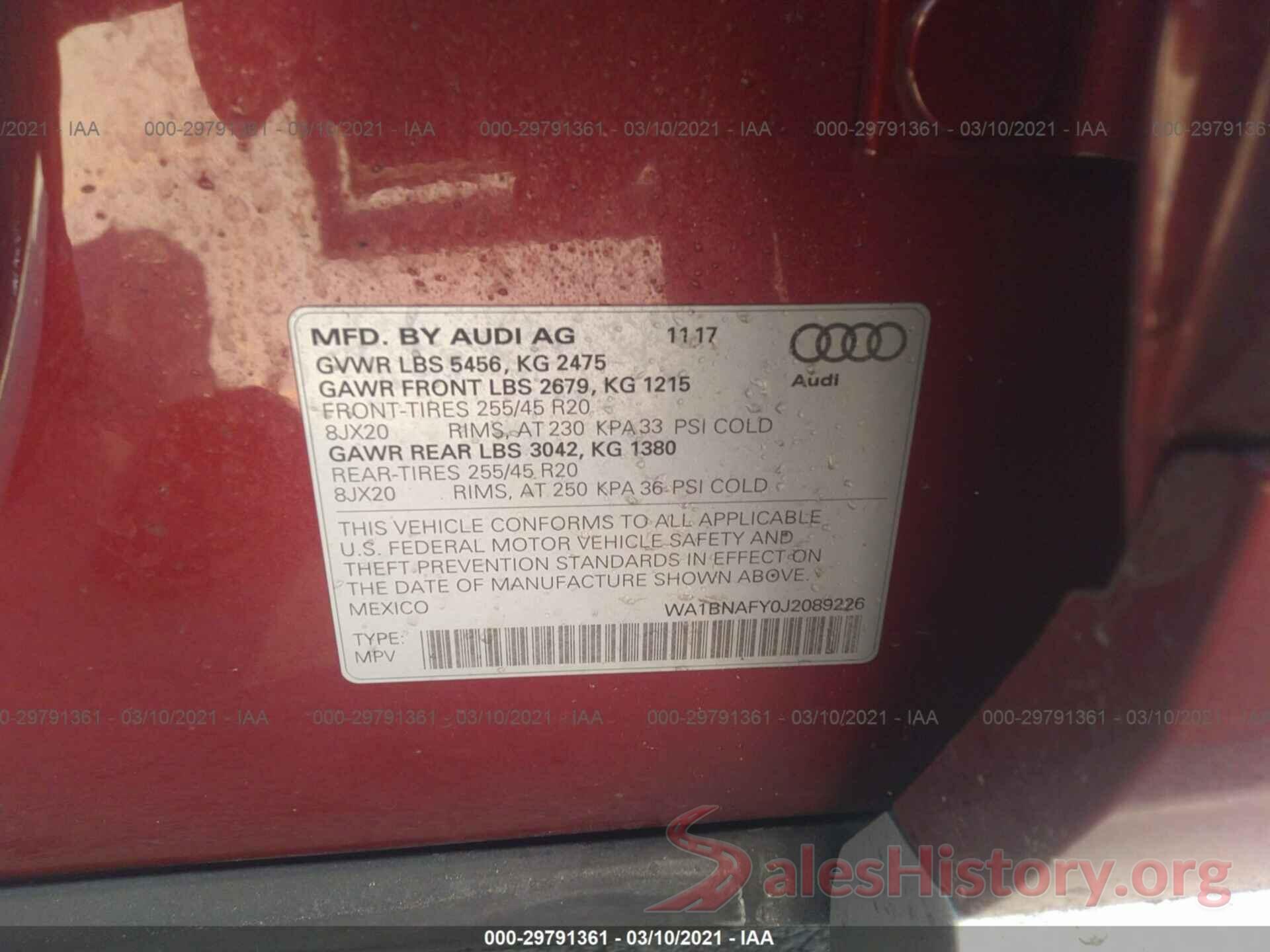 WA1BNAFY0J2089226 2018 AUDI Q5