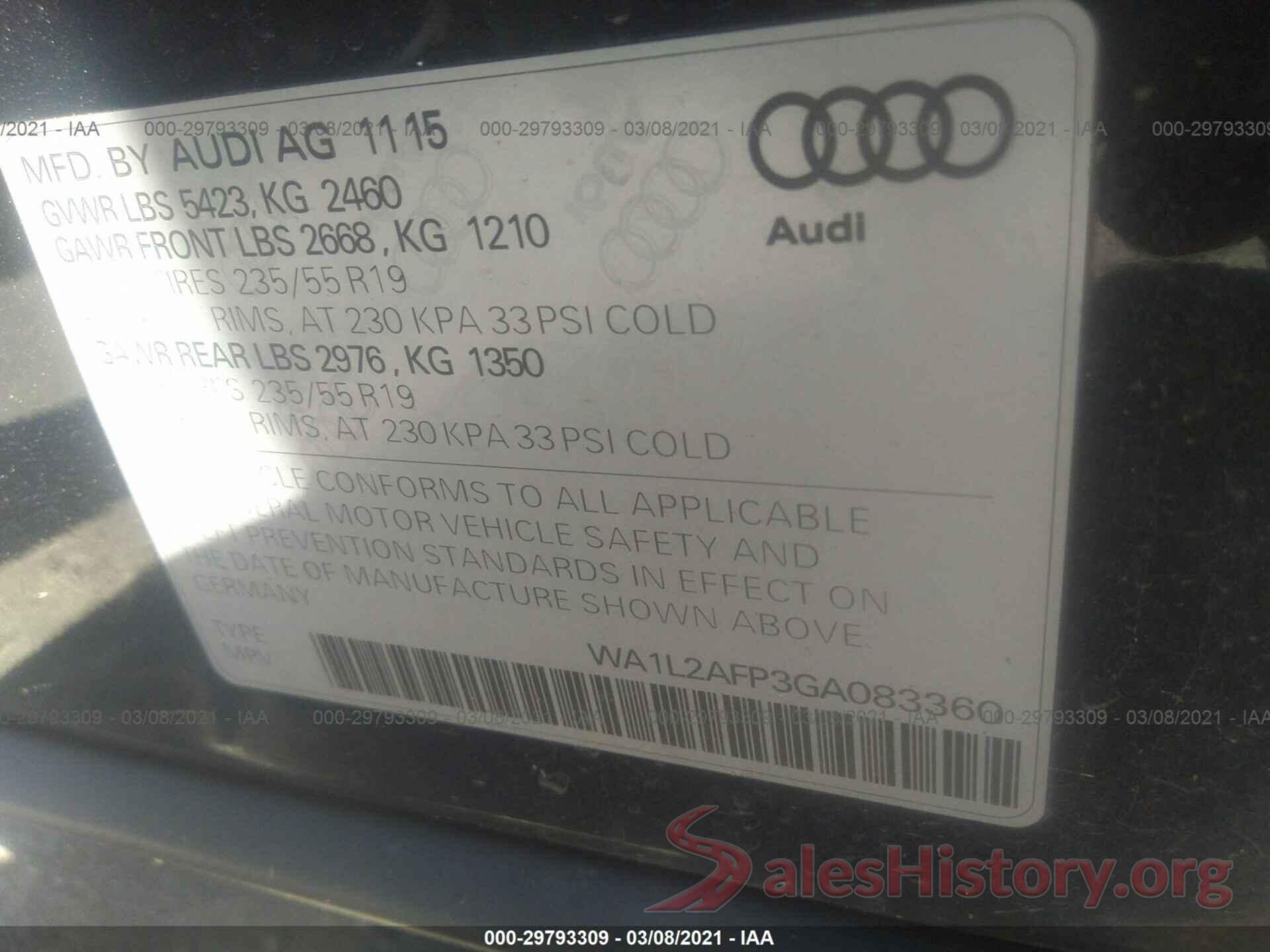 WA1L2AFP3GA083360 2016 AUDI Q5