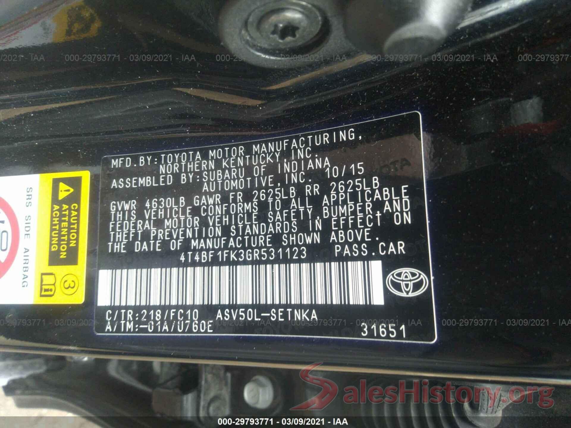 4T4BF1FK3GR531123 2016 TOYOTA CAMRY