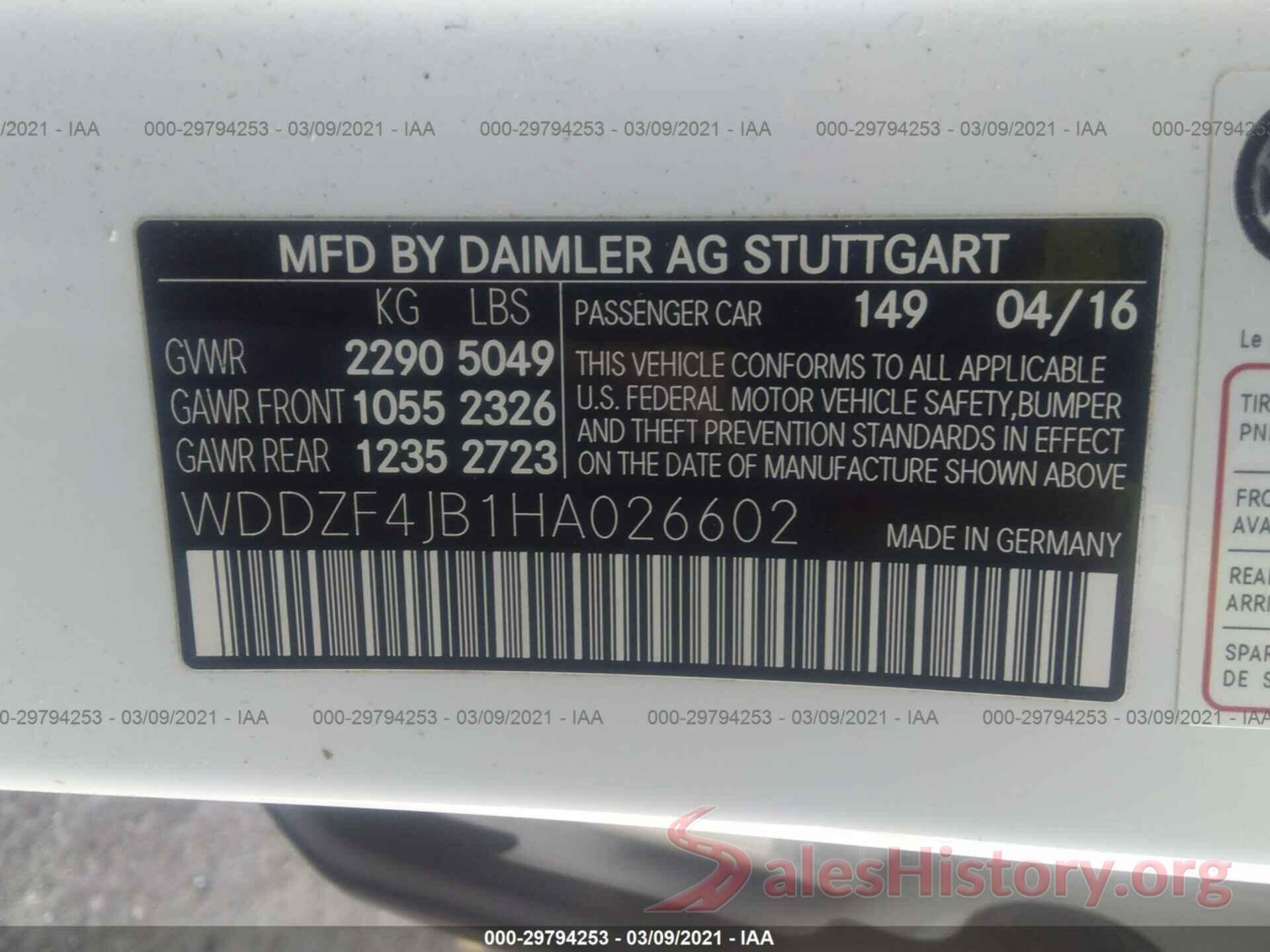 WDDZF4JB1HA026602 2017 MERCEDES-BENZ E-CLASS