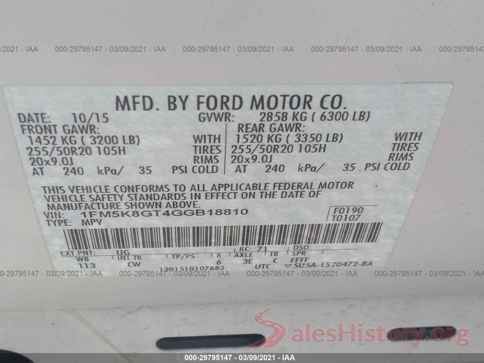 1FM5K8GT4GGB18810 2016 FORD EXPLORER