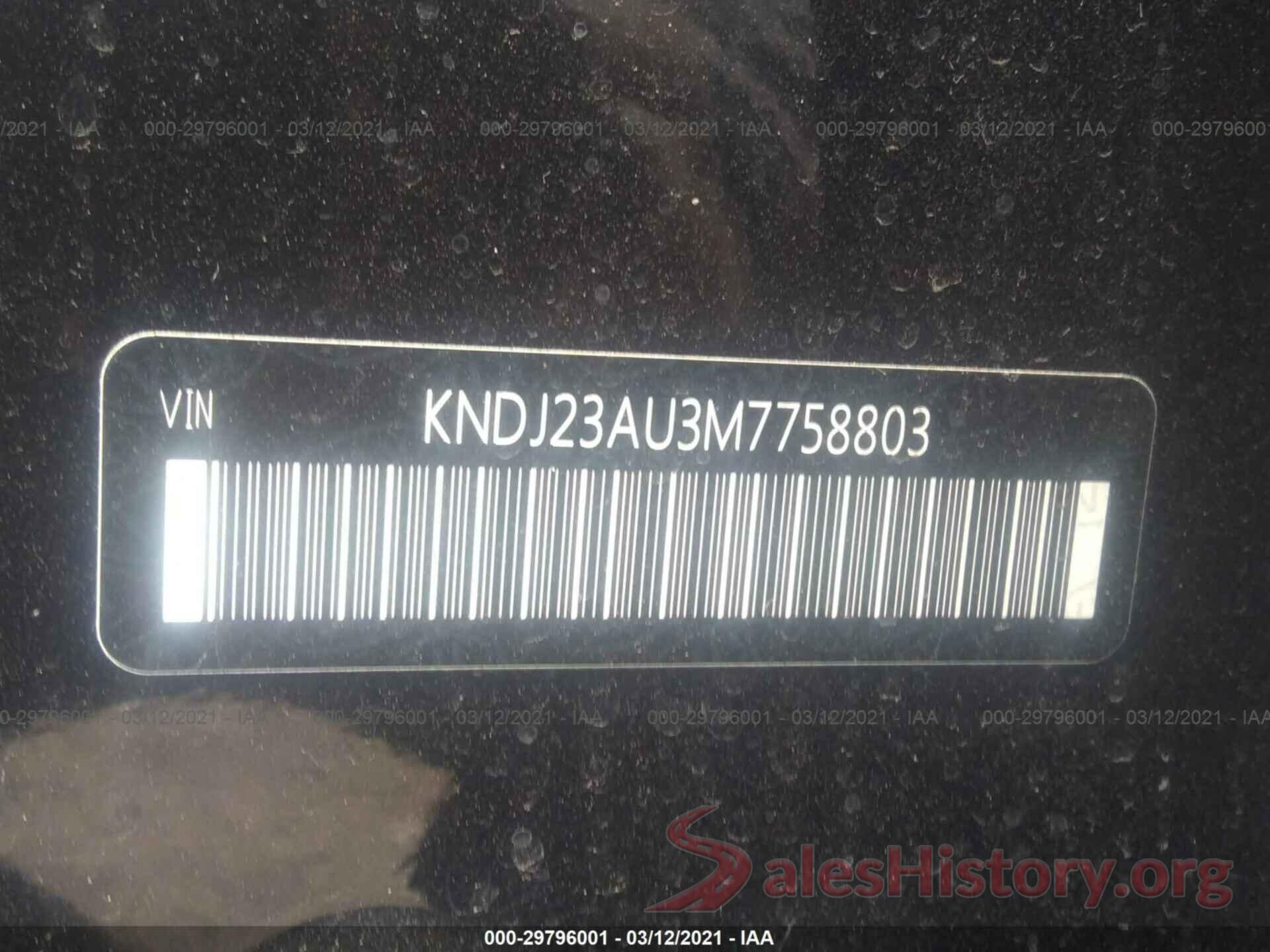 KNDJ23AU3M7758803 2021 KIA SOUL