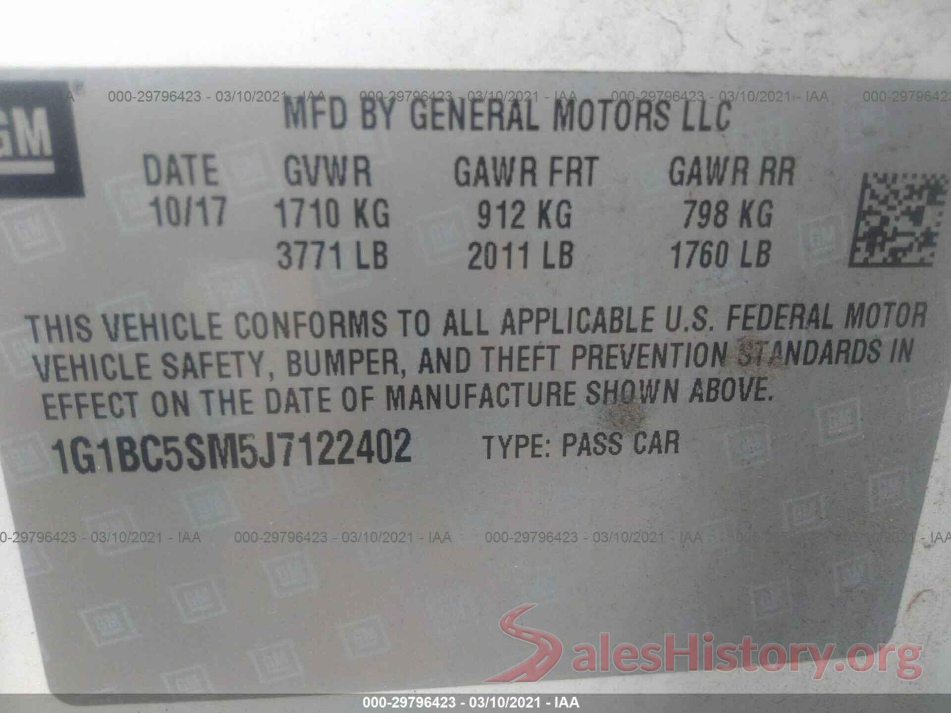 1G1BC5SM5J7122402 2018 CHEVROLET CRUZE