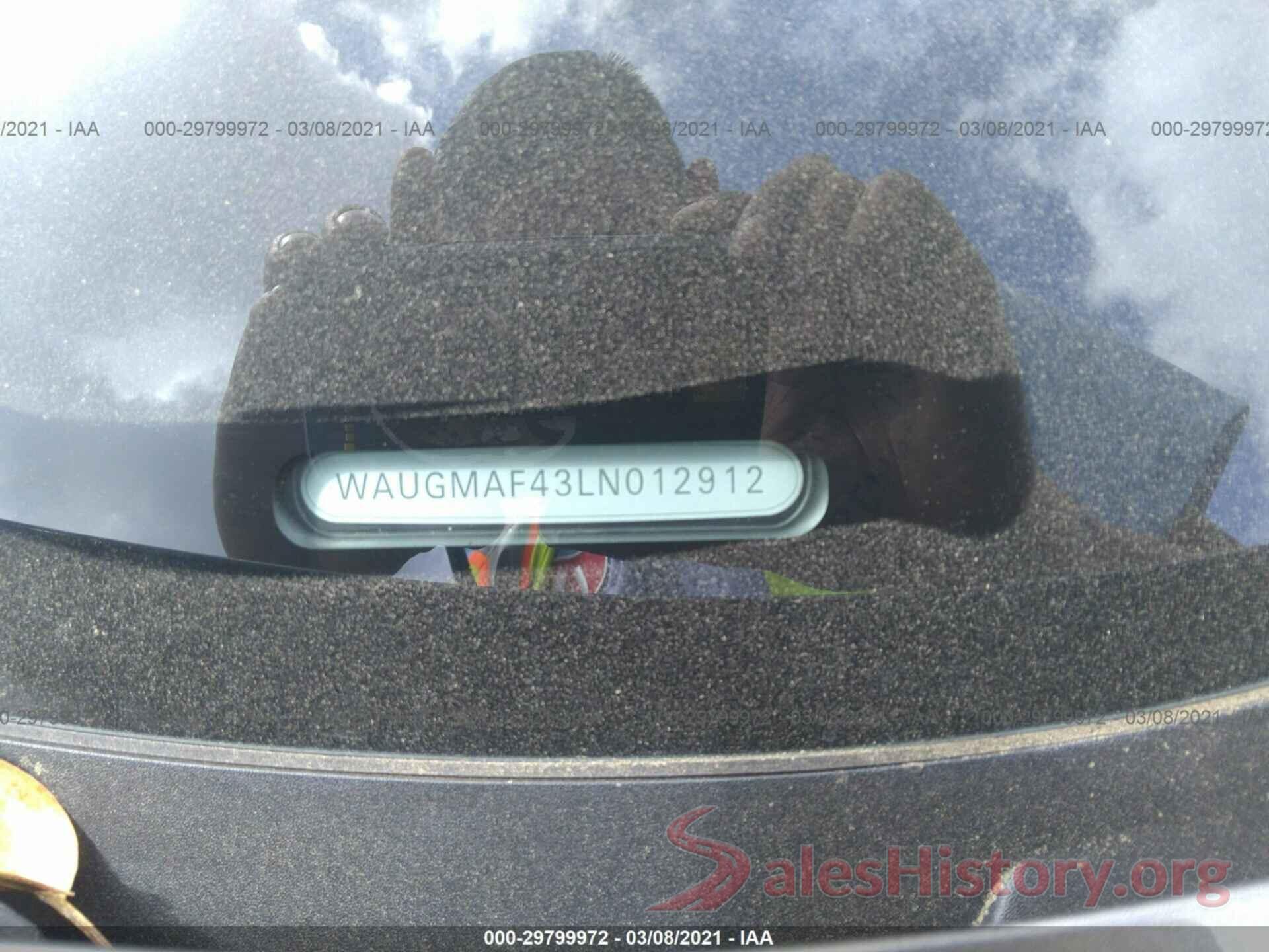 WAUGMAF43LN012912 2020 AUDI A4