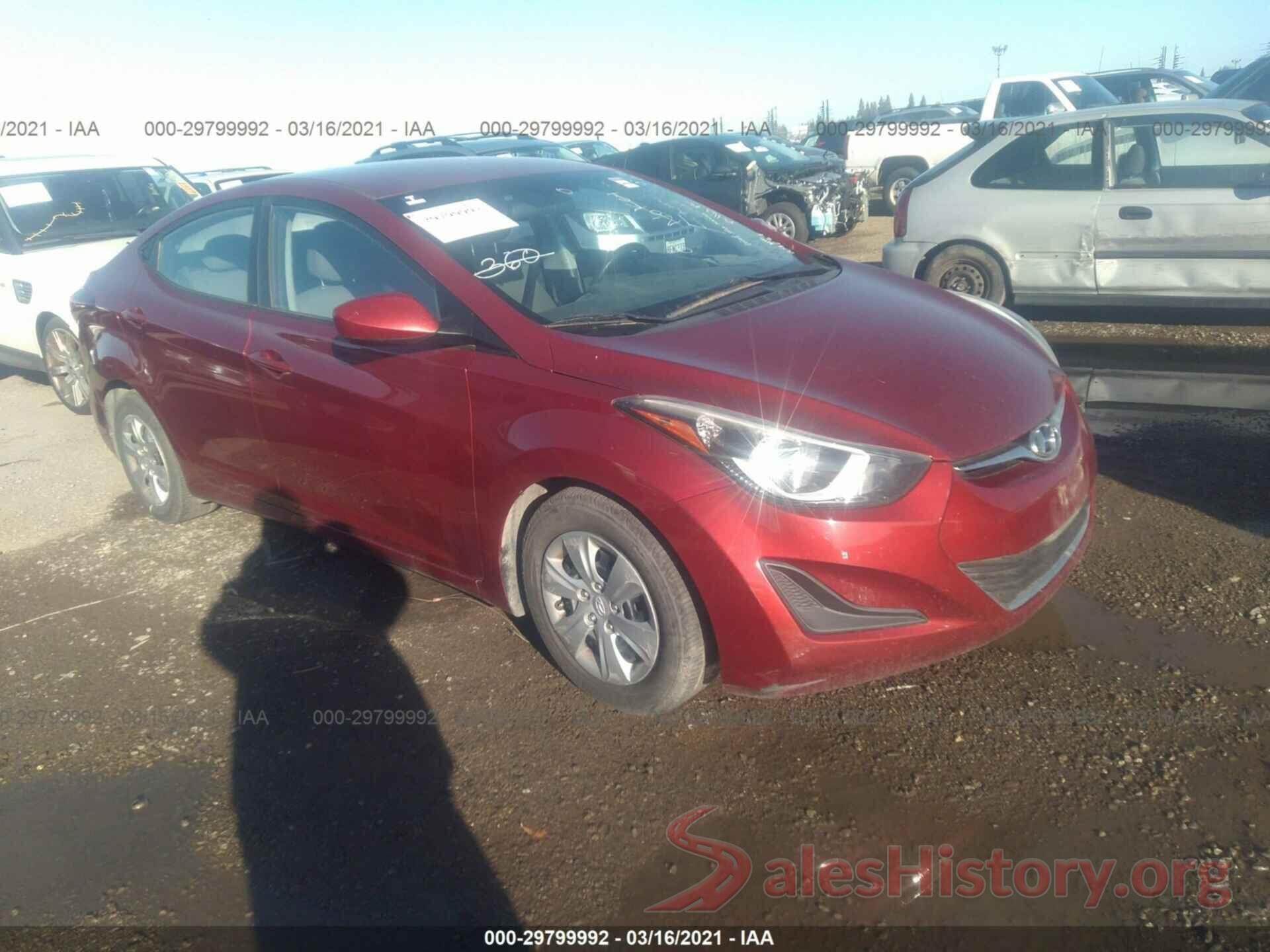 5NPDH4AE1GH709237 2016 HYUNDAI ELANTRA