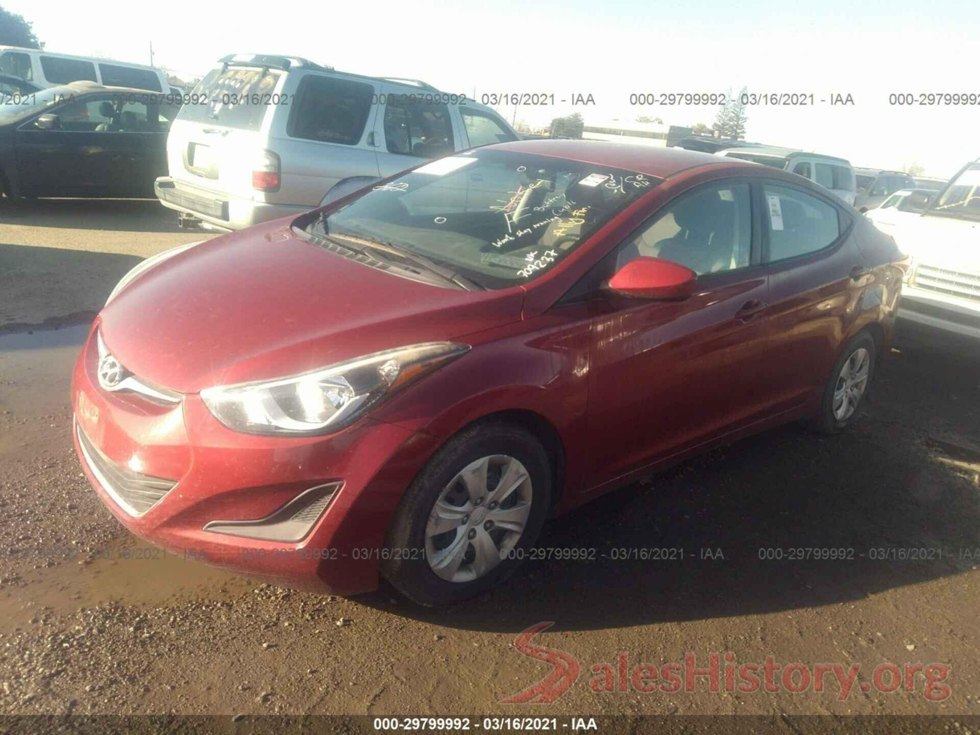 5NPDH4AE1GH709237 2016 HYUNDAI ELANTRA