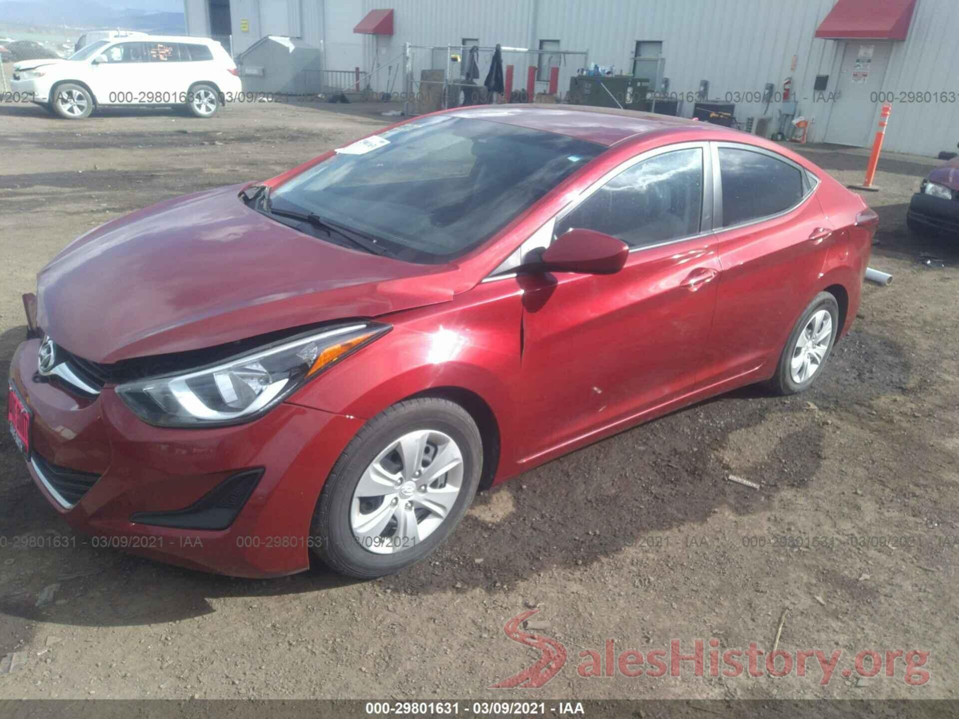 5NPDH4AE0GH773222 2016 HYUNDAI ELANTRA