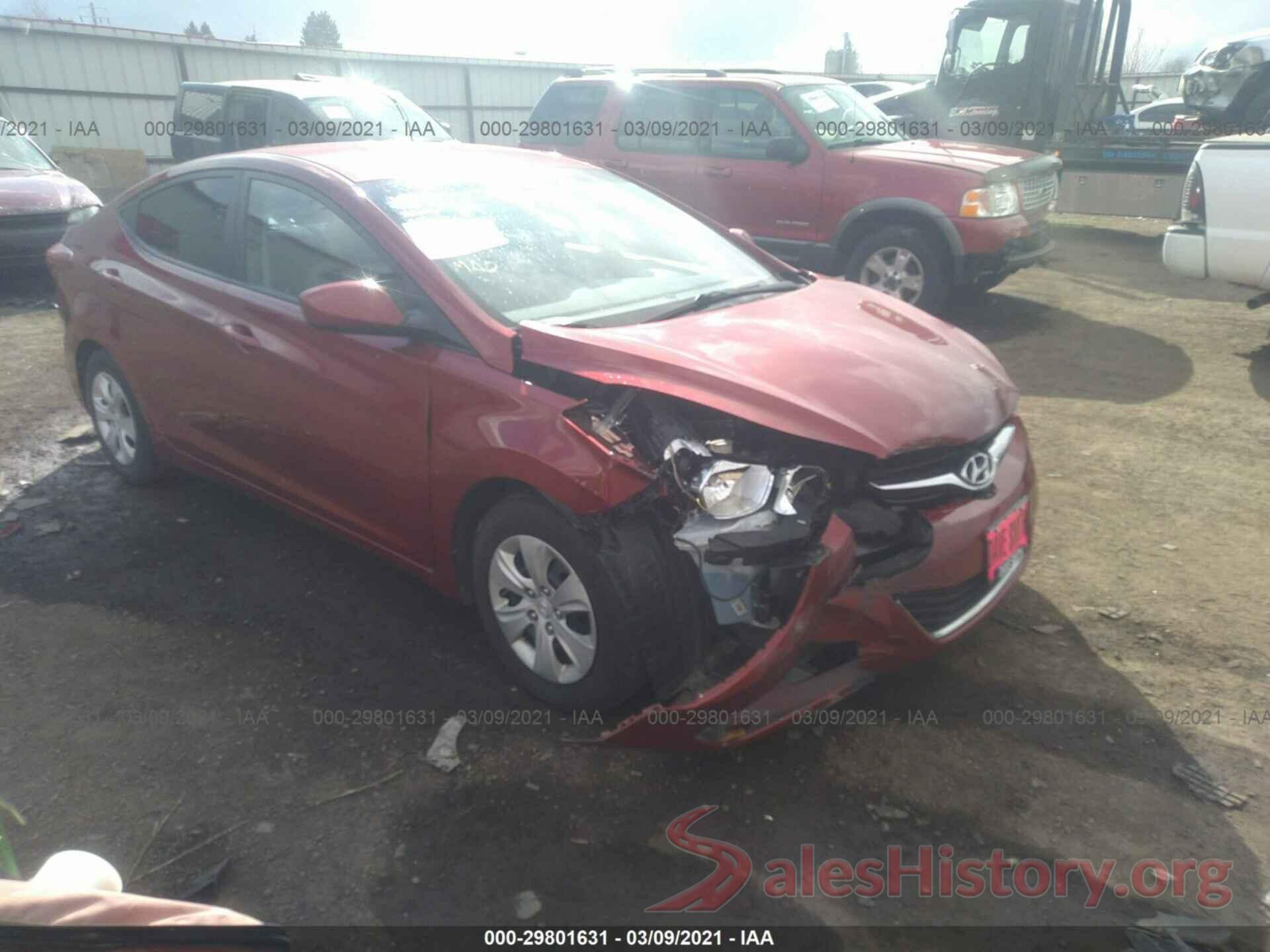 5NPDH4AE0GH773222 2016 HYUNDAI ELANTRA