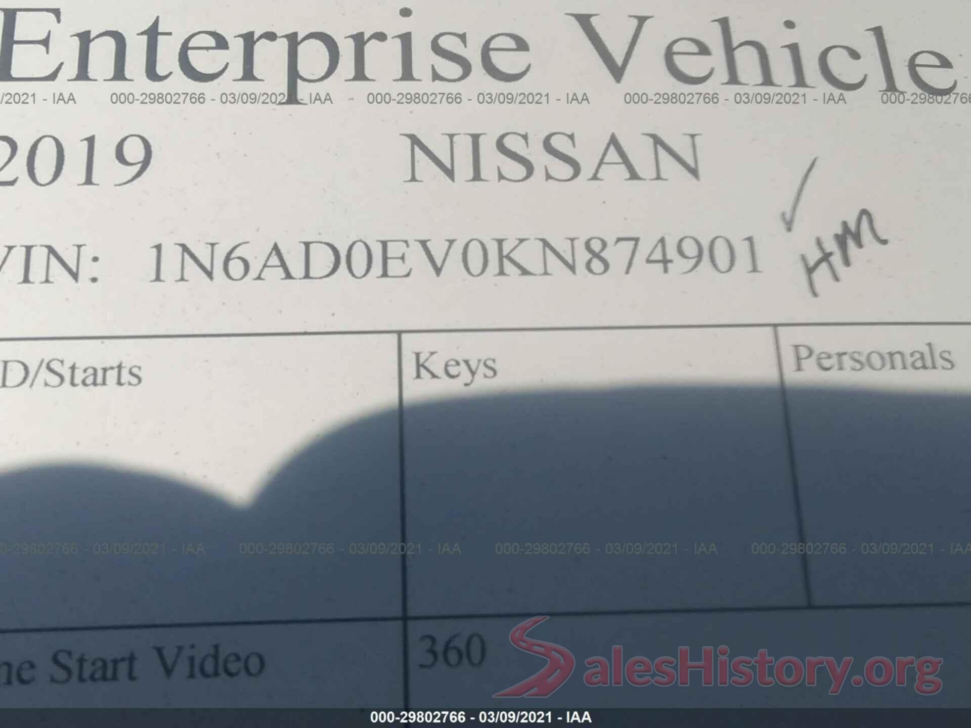 1N6AD0EV0KN874901 2019 NISSAN FRONTIER