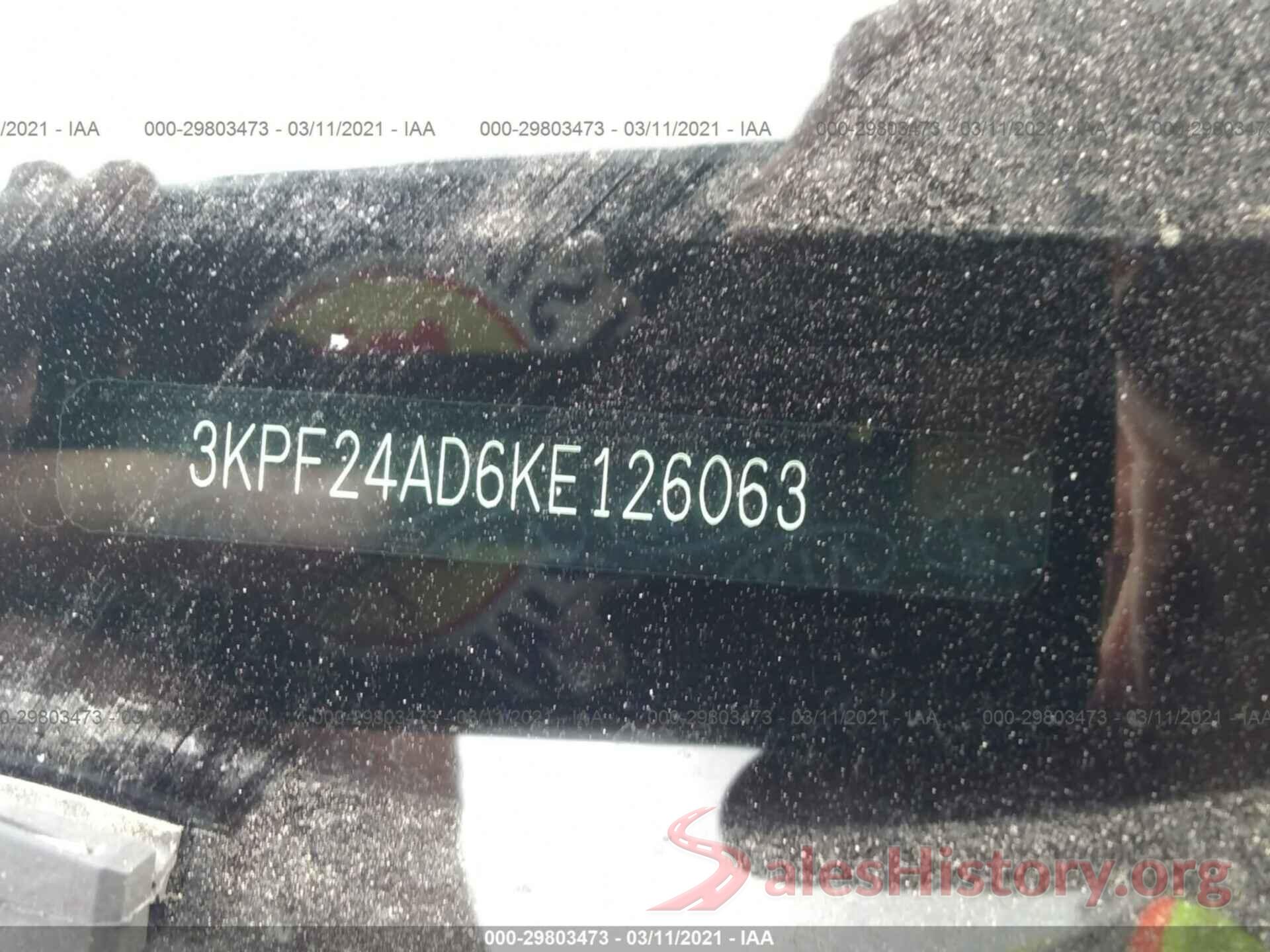 3KPF24AD6KE126063 2019 KIA FORTE