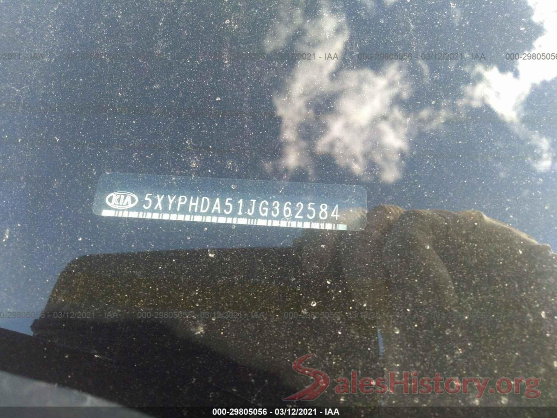 5XYPHDA51JG362584 2018 KIA SORENTO