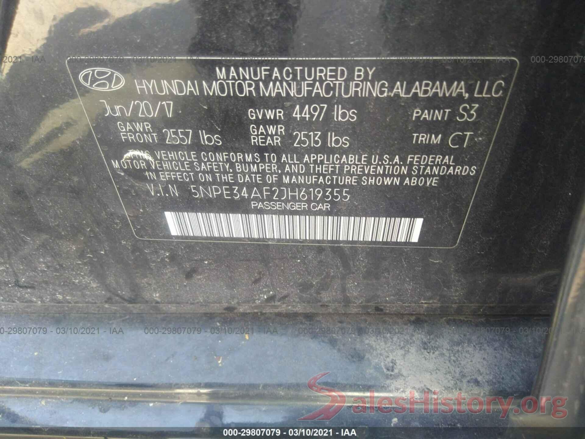 5NPE34AF2JH619355 2018 HYUNDAI SONATA