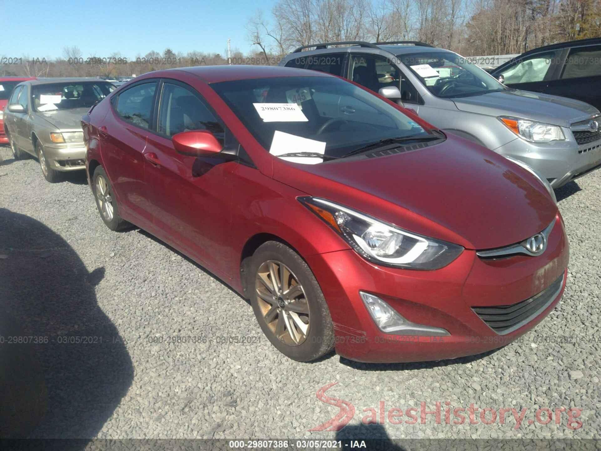 5NPDH4AE1GH761029 2016 HYUNDAI ELANTRA