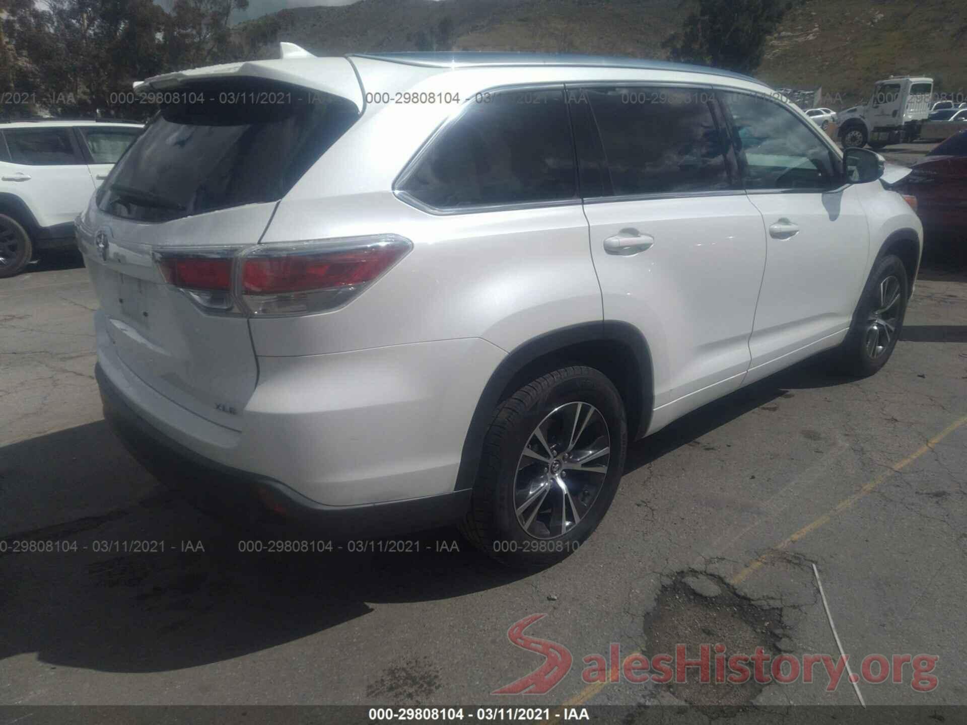 5TDKKRFH8GS121645 2016 TOYOTA HIGHLANDER