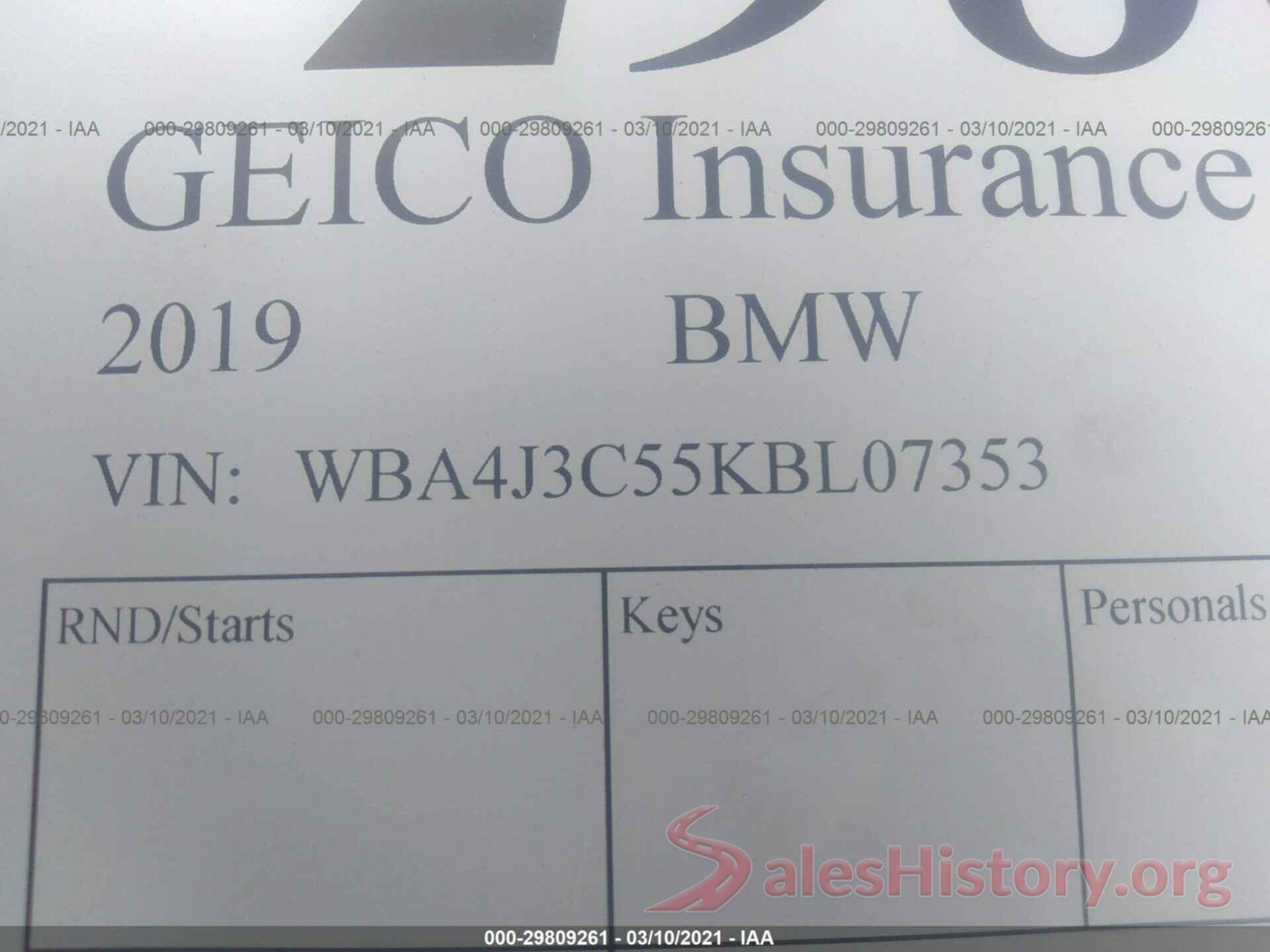 WBA4J3C55KBL07353 2019 BMW 4 SERIES