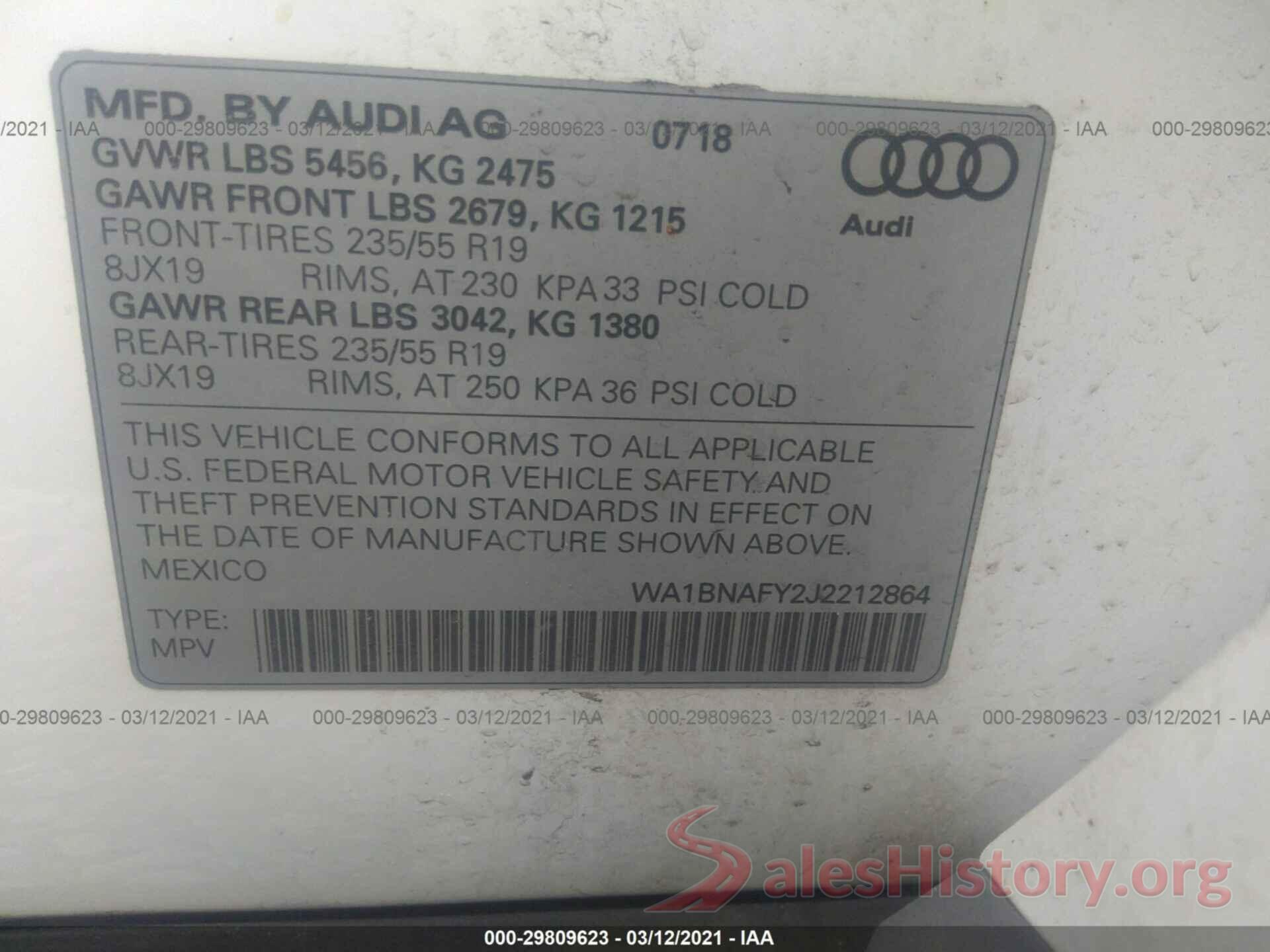 WA1BNAFY2J2212864 2018 AUDI Q5