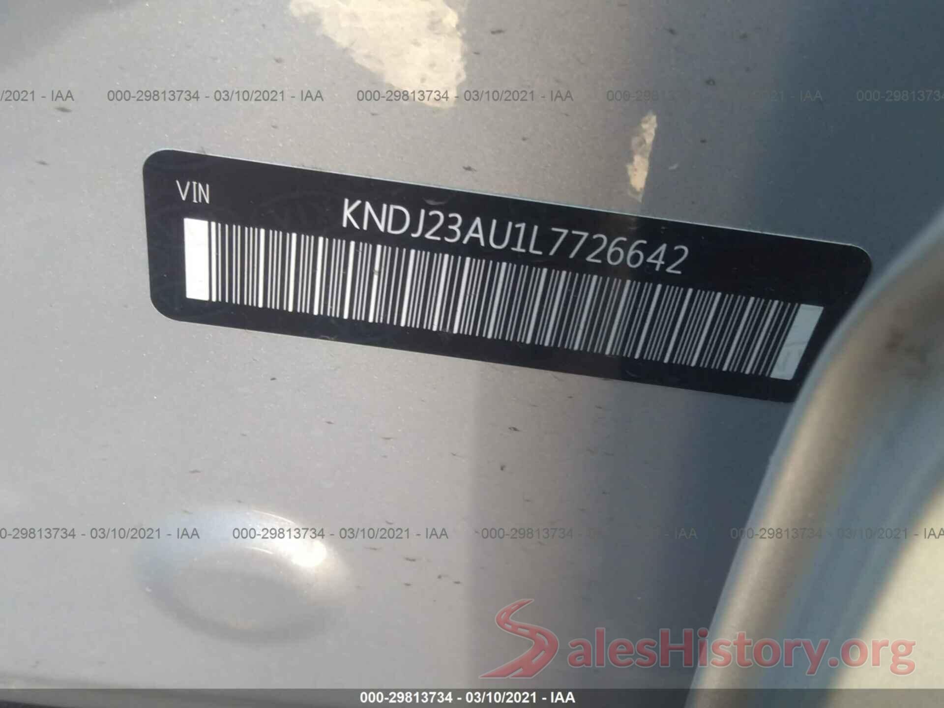 KNDJ23AU1L7726642 2020 KIA SOUL