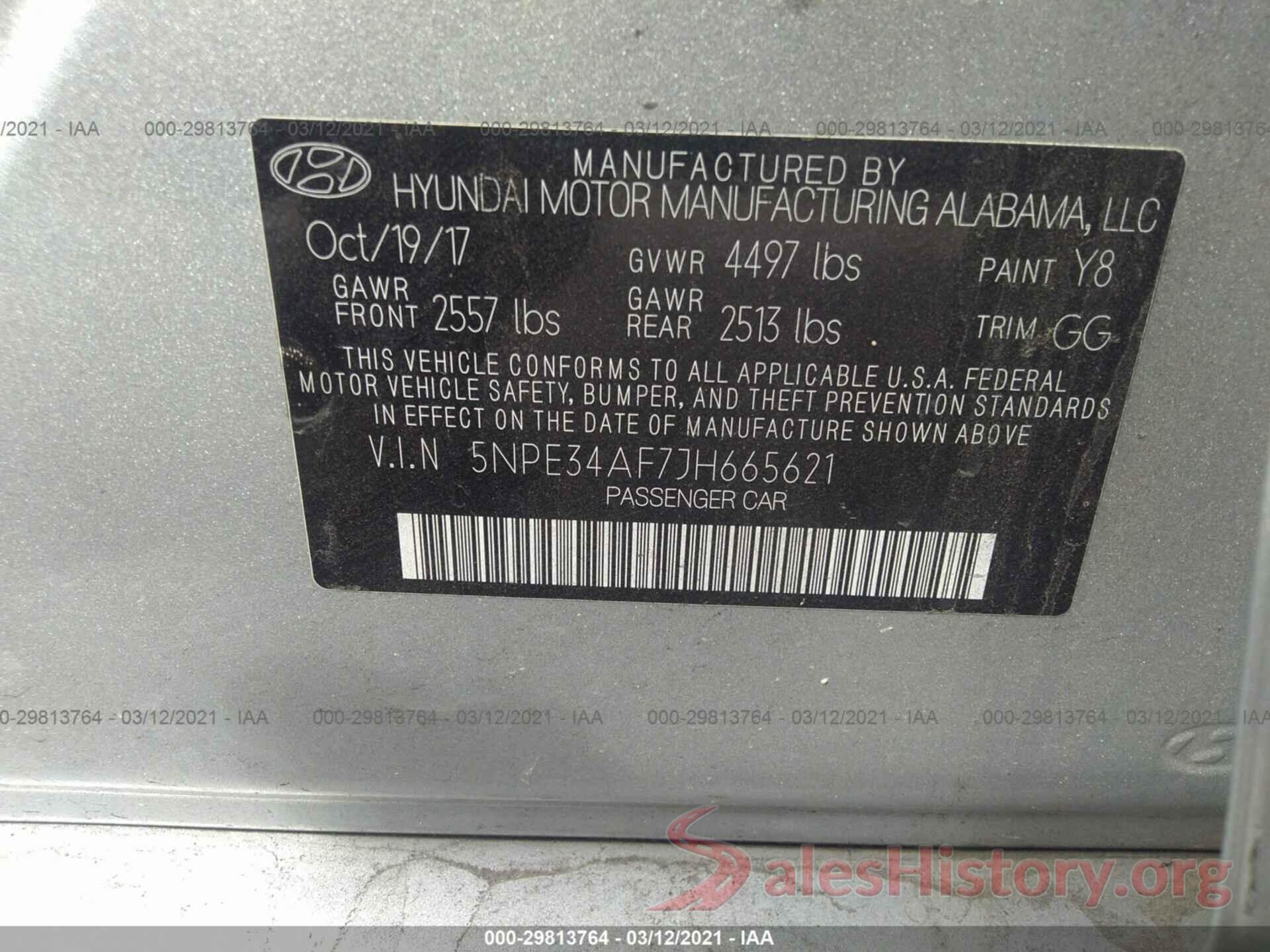 5NPE34AF7JH665621 2018 HYUNDAI SONATA