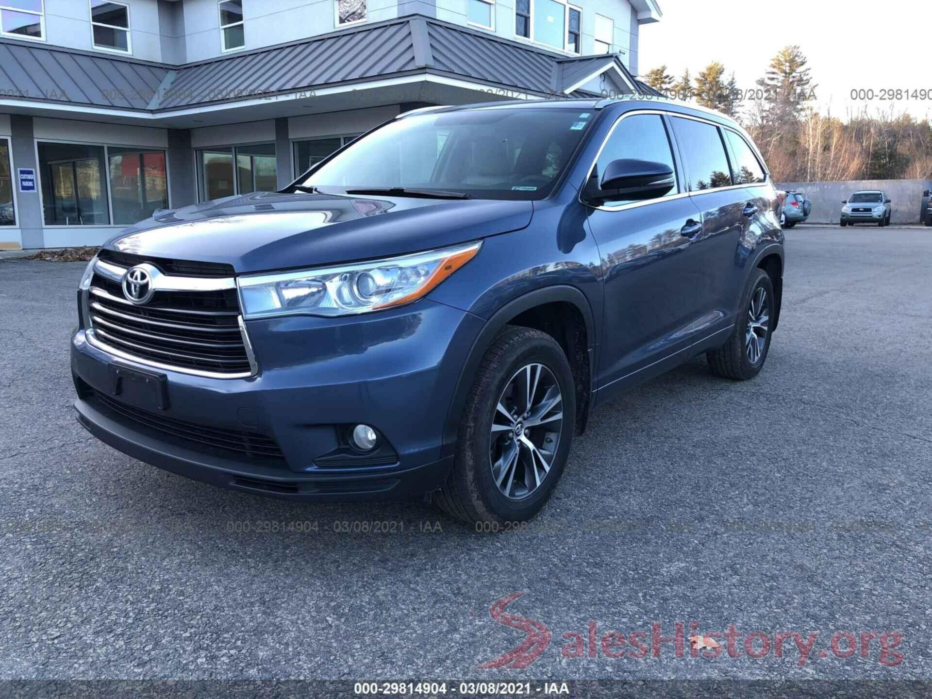 5TDJKRFH0GS319843 2016 TOYOTA HIGHLANDER