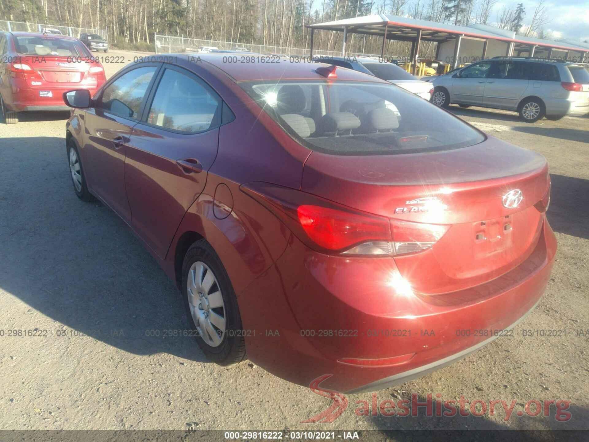 5NPDH4AE7GH700929 2016 HYUNDAI ELANTRA