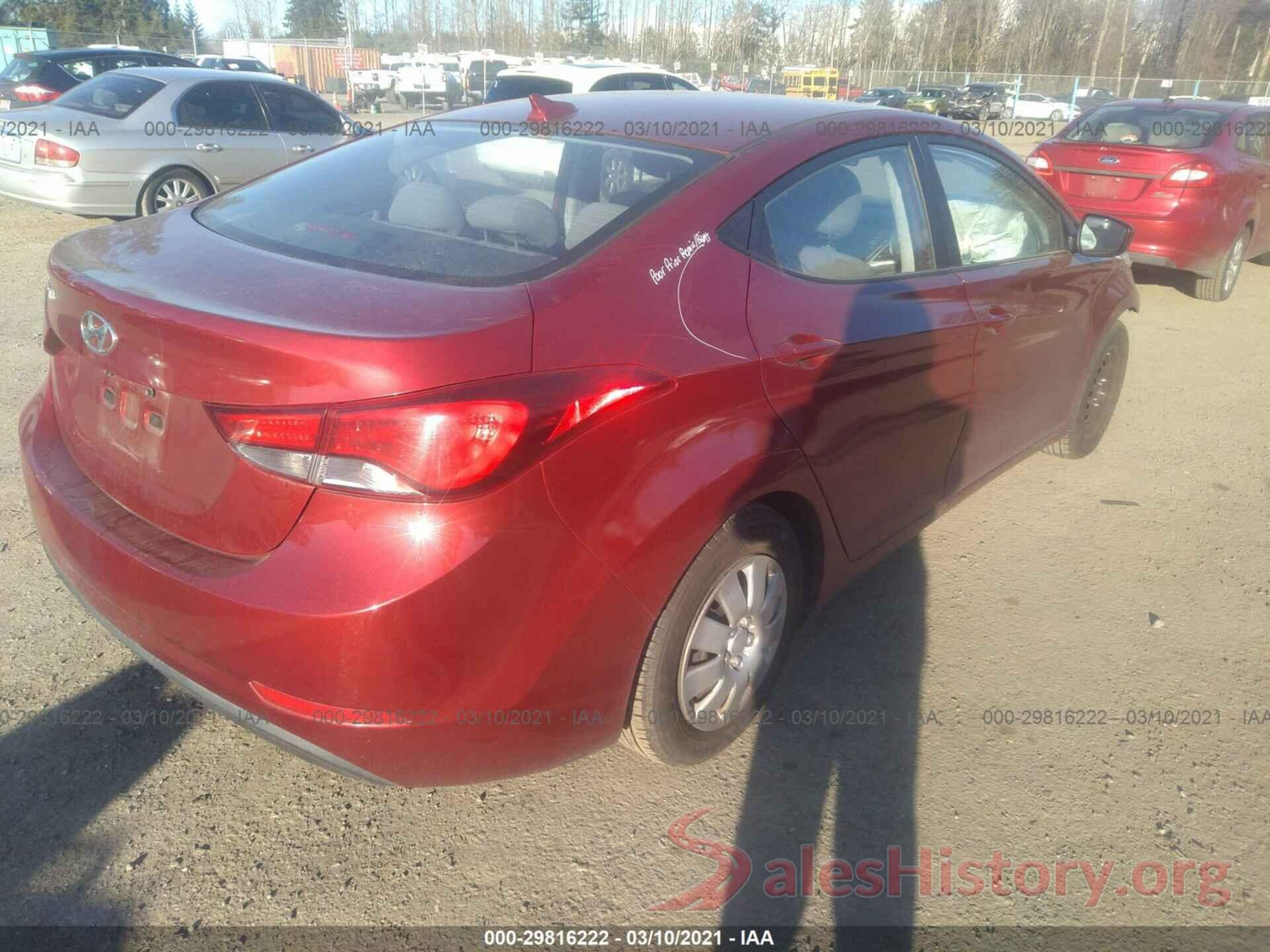 5NPDH4AE7GH700929 2016 HYUNDAI ELANTRA