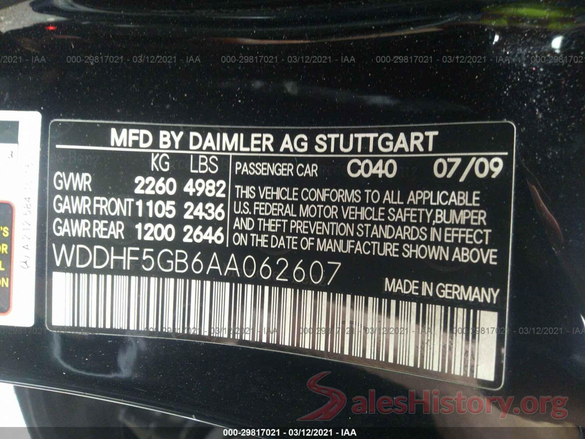 KNMAT2MT6GP648066 2010 MERCEDES-BENZ E-CLASS