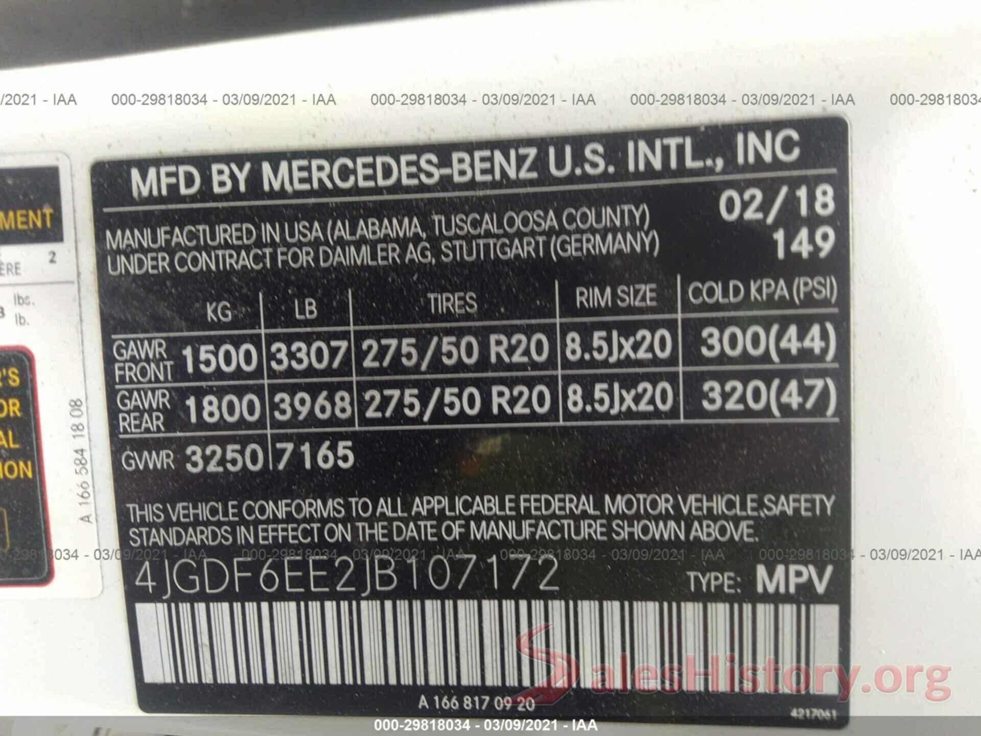 4JGDF6EE2JB107172 2018 MERCEDES-BENZ GLS