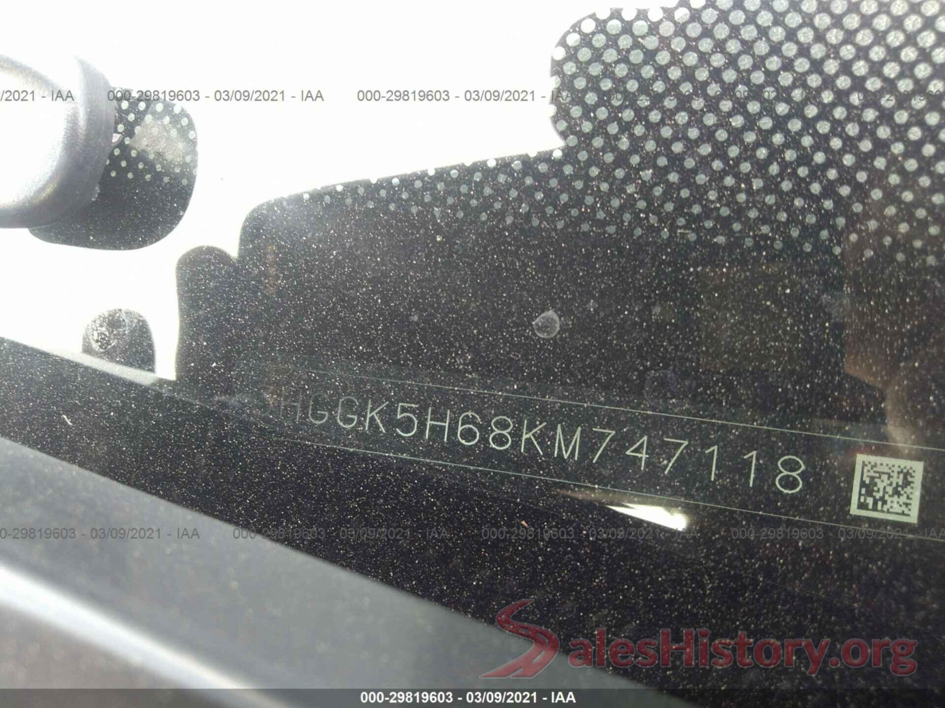 3HGGK5H68KM747118 2019 HONDA FIT