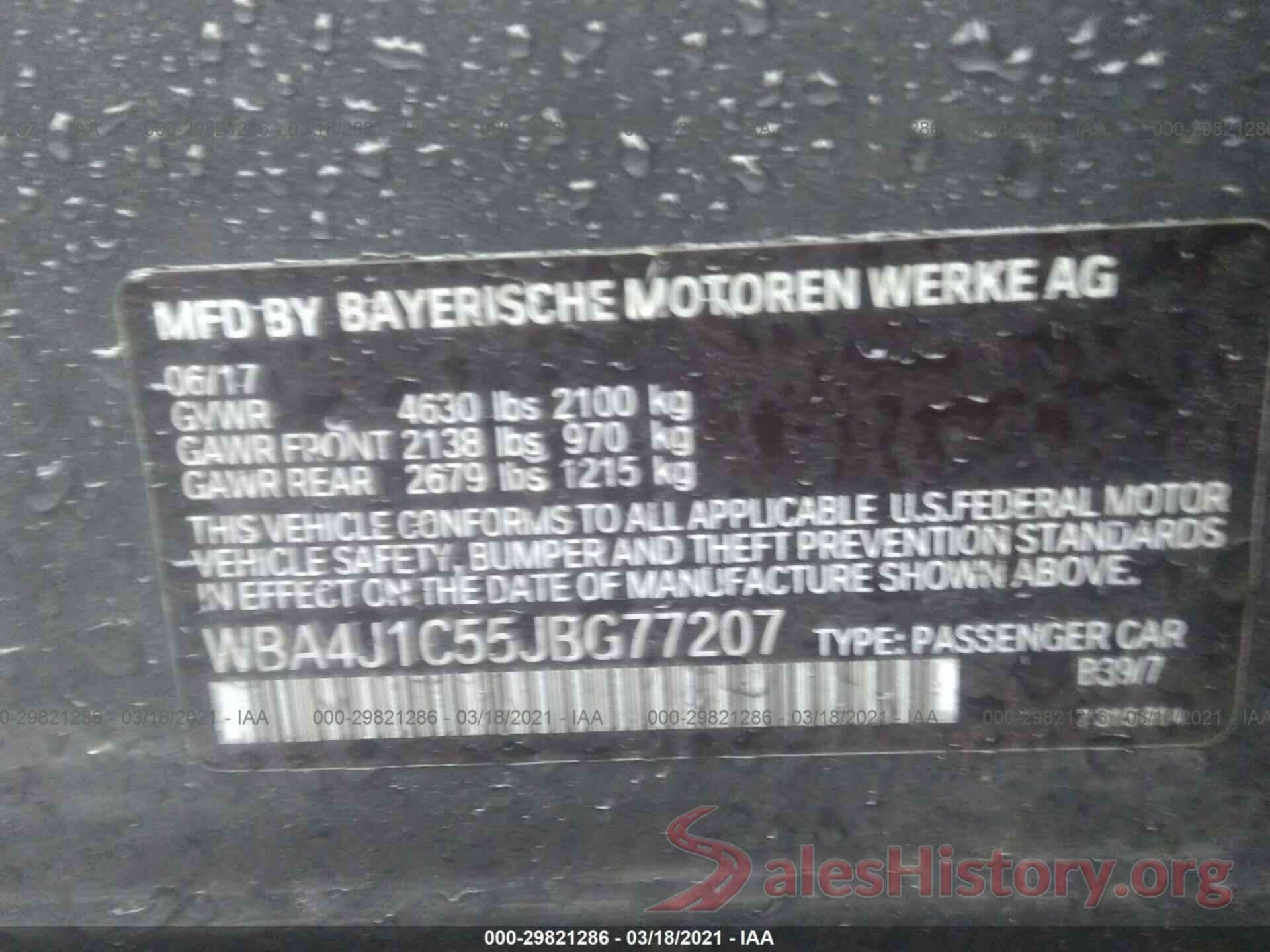 WBA4J1C55JBG77207 2018 BMW 4 SERIES