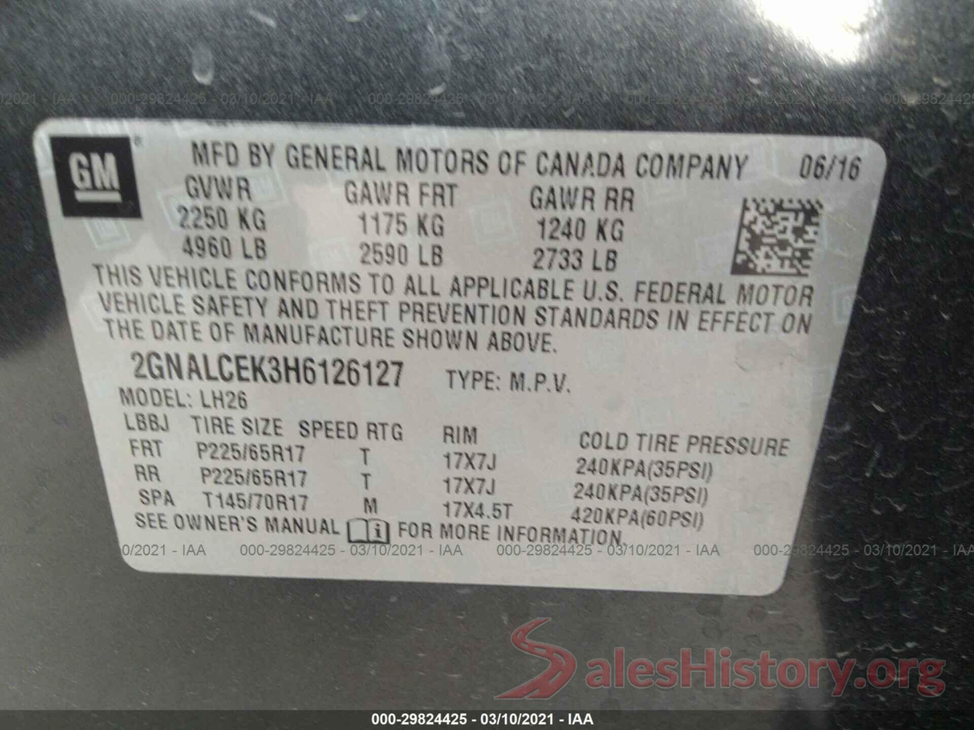 2GNALCEK3H6126127 2017 CHEVROLET EQUINOX