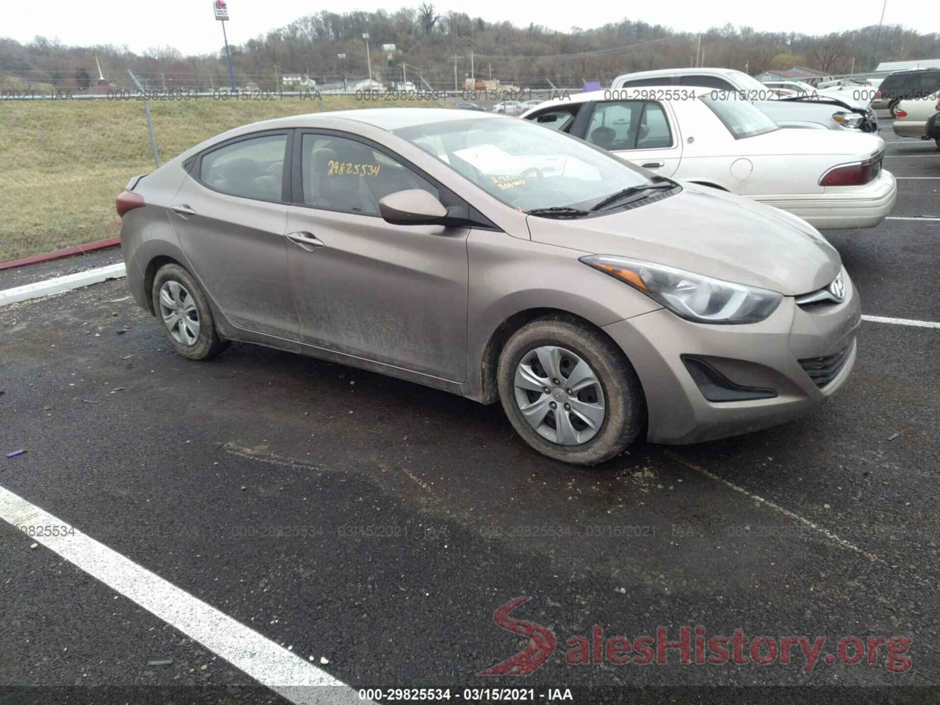 5NPDH4AE8GH673675 2016 HYUNDAI ELANTRA