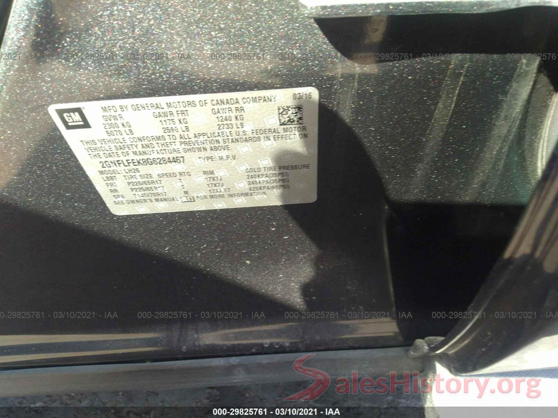 2GNFLFEK8G6284467 2016 CHEVROLET EQUINOX