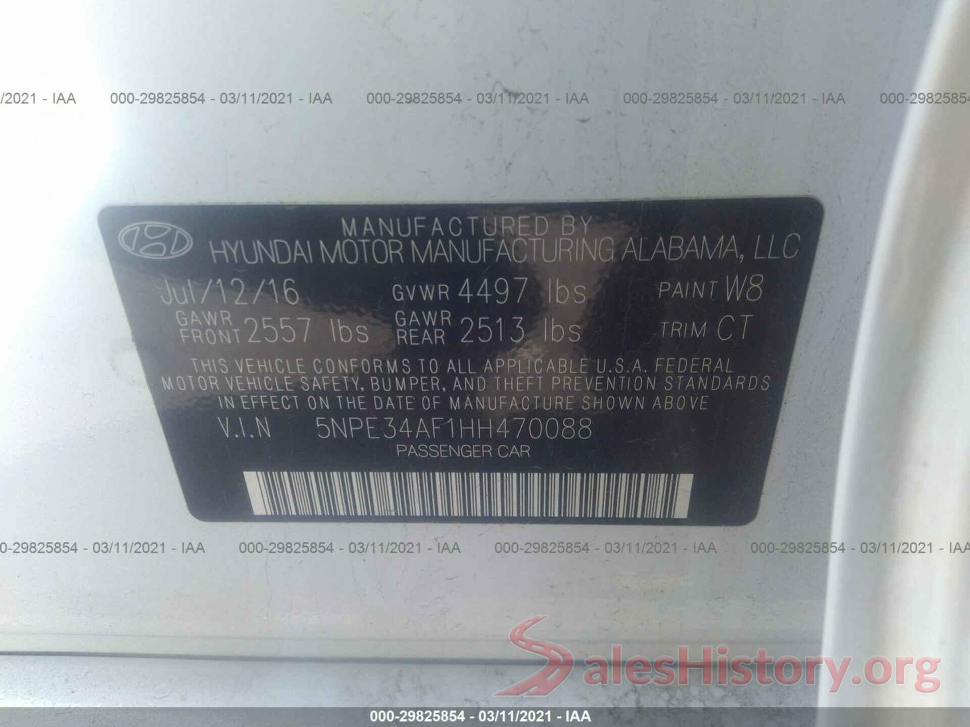 5NPE34AF1HH470088 2017 HYUNDAI SONATA