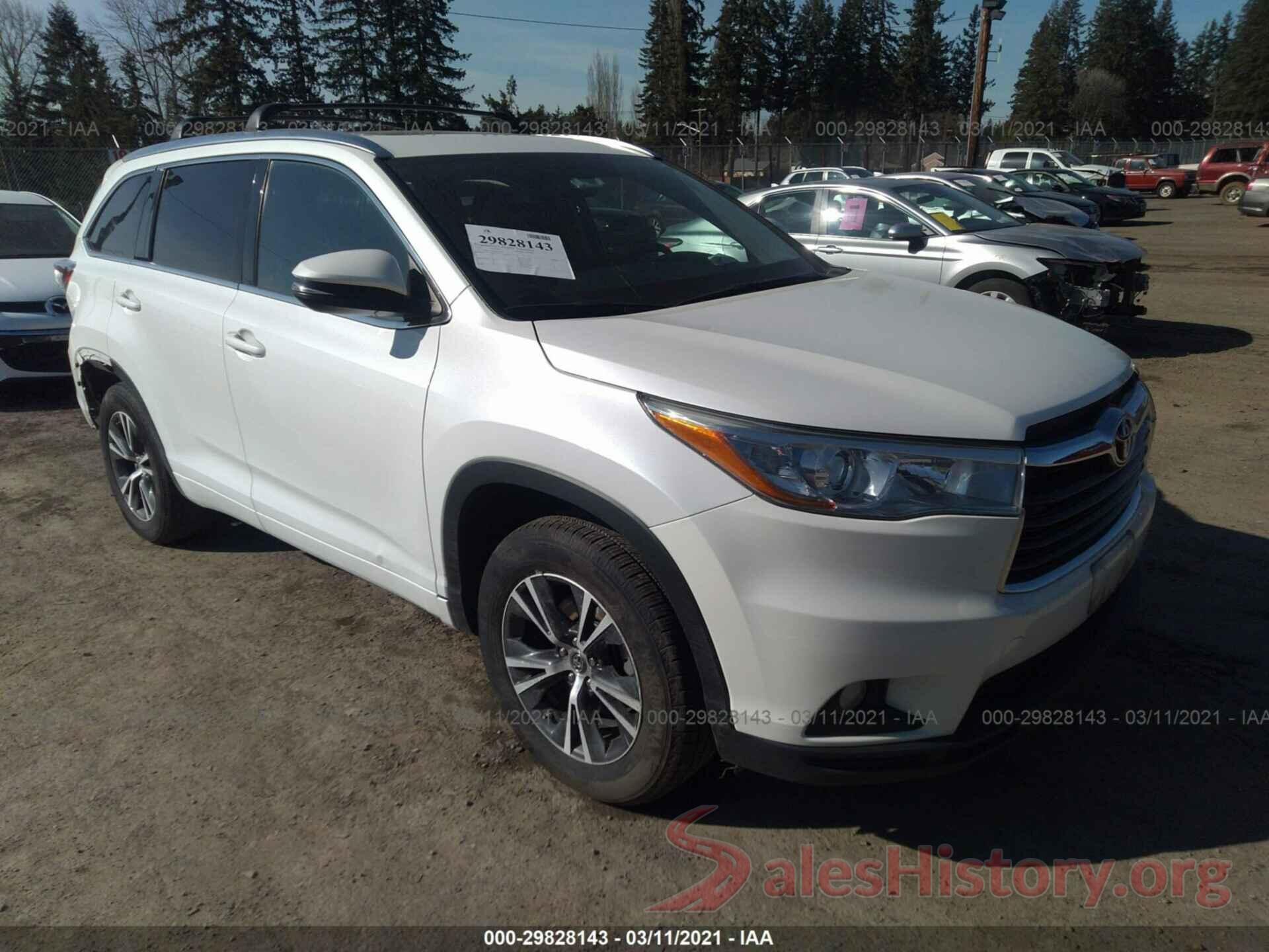 5TDJKRFHXGS326444 2016 TOYOTA HIGHLANDER