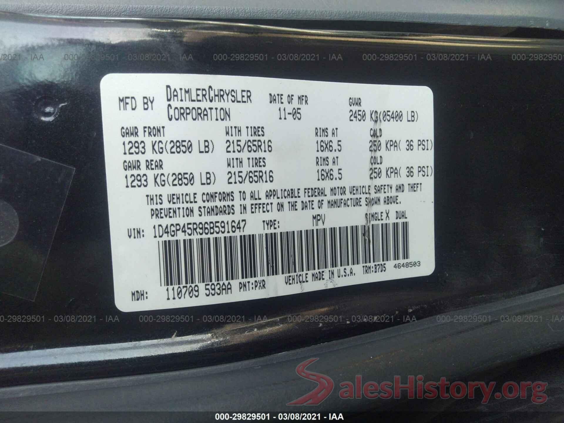 1FMCU9J94LUA34521 2006 DODGE CARAVAN