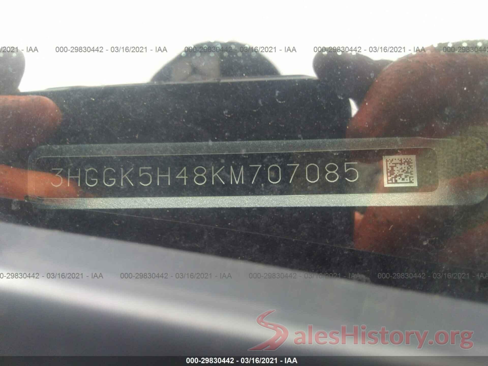 3HGGK5H48KM707085 2019 HONDA FIT