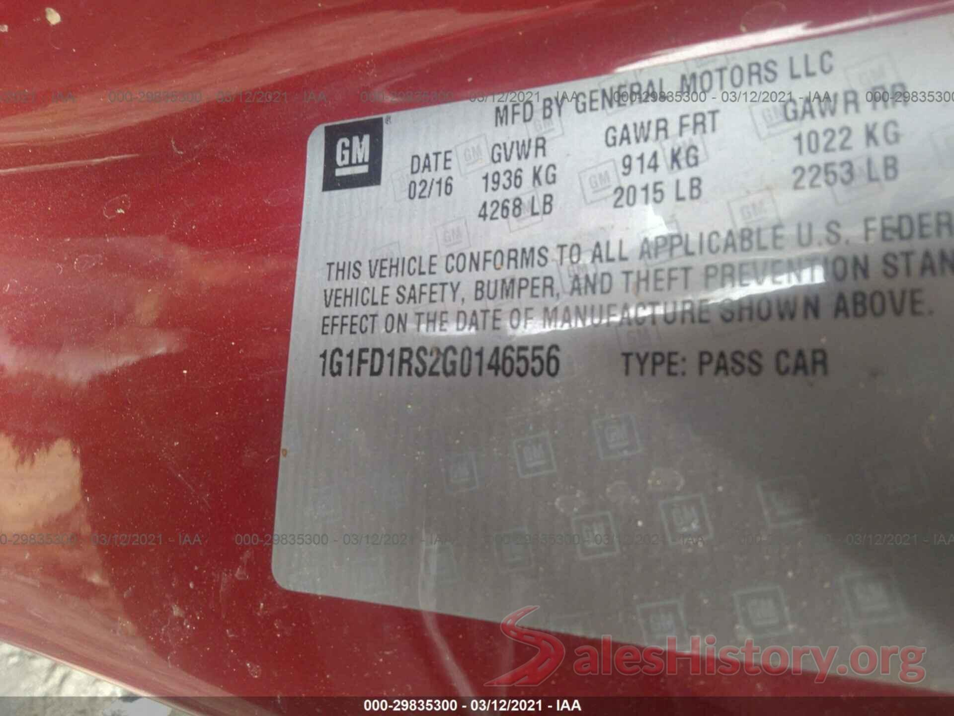 1G1FD1RS2G0146556 2016 CHEVROLET CAMARO