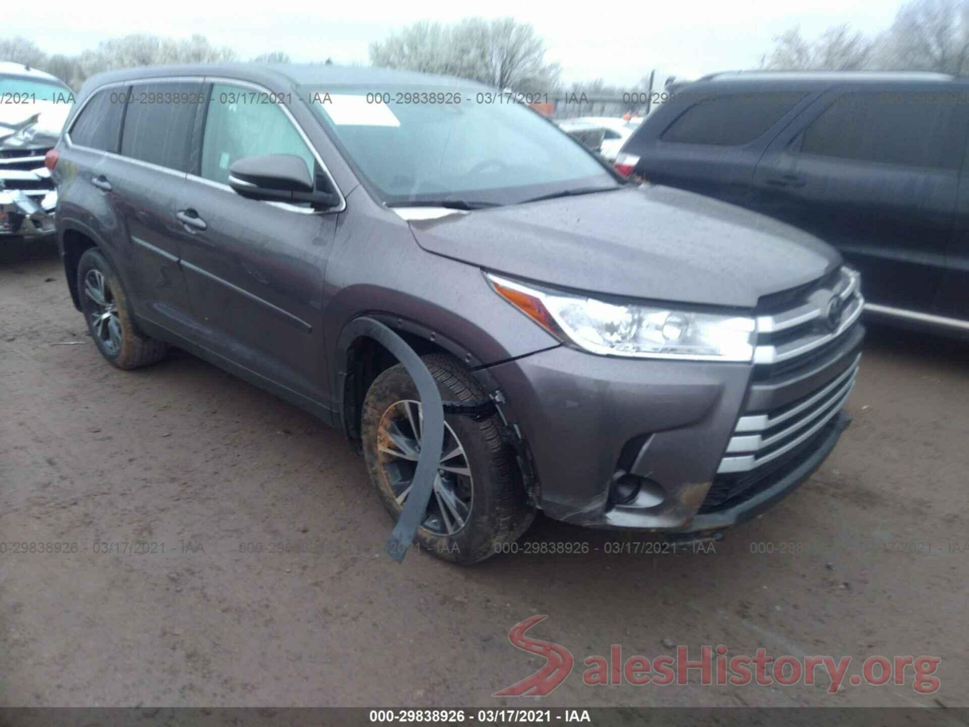 5TDBZRFHXKS731423 2019 TOYOTA HIGHLANDER