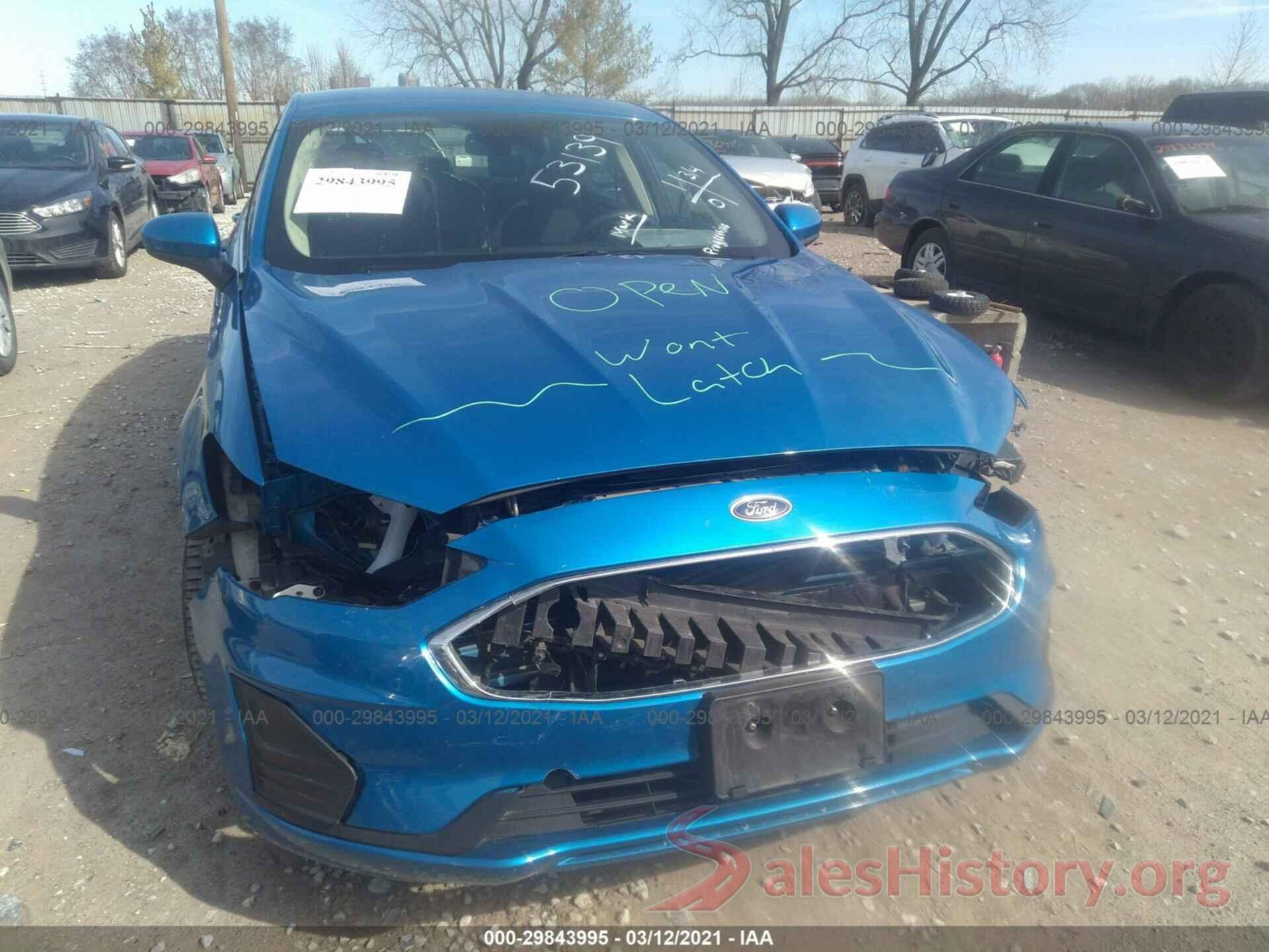 3FA6P0LU9KR106993 2019 FORD FUSION HYBRID