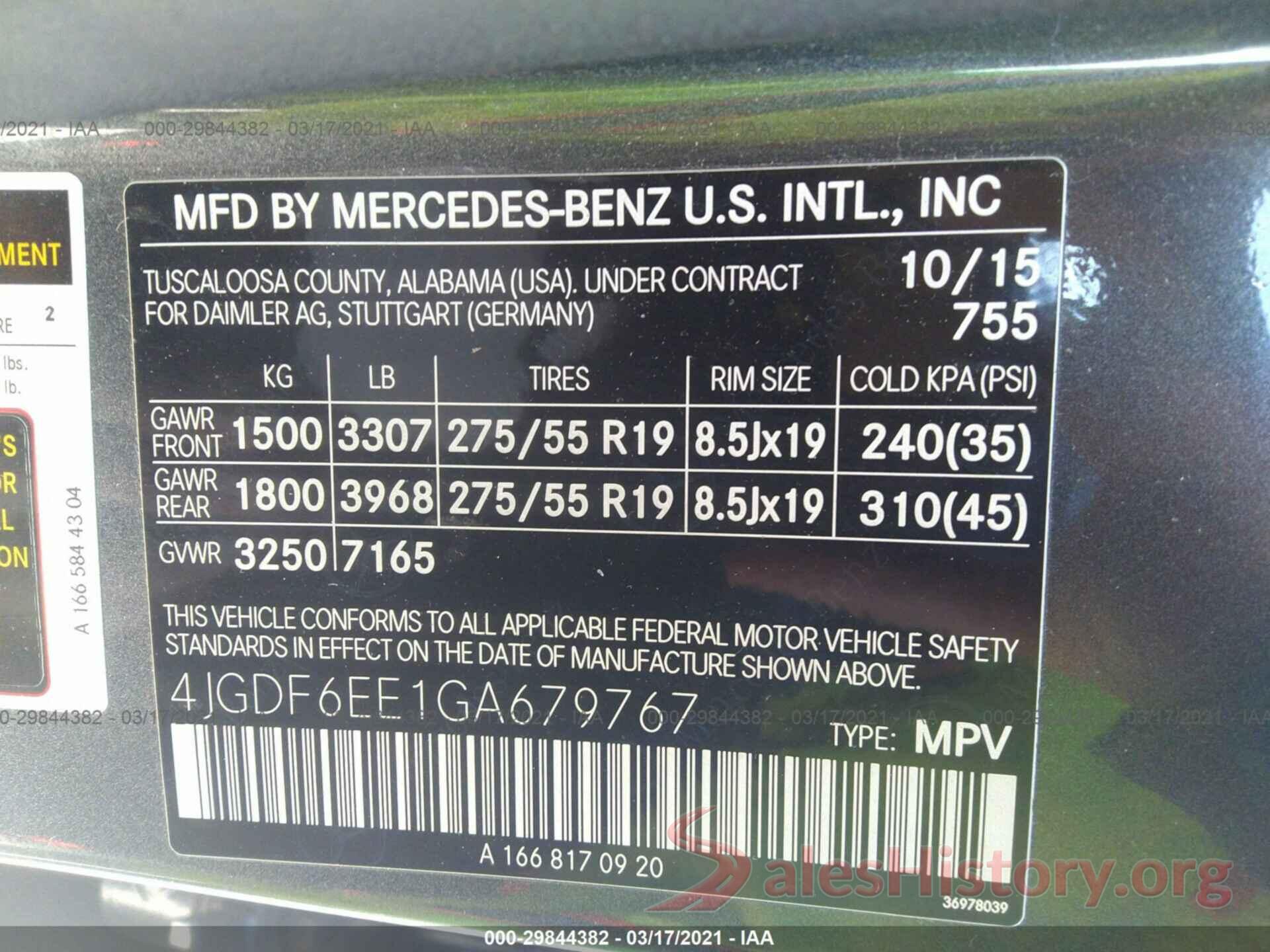 4JGDF6EE1GA679767 2016 MERCEDES-BENZ GL