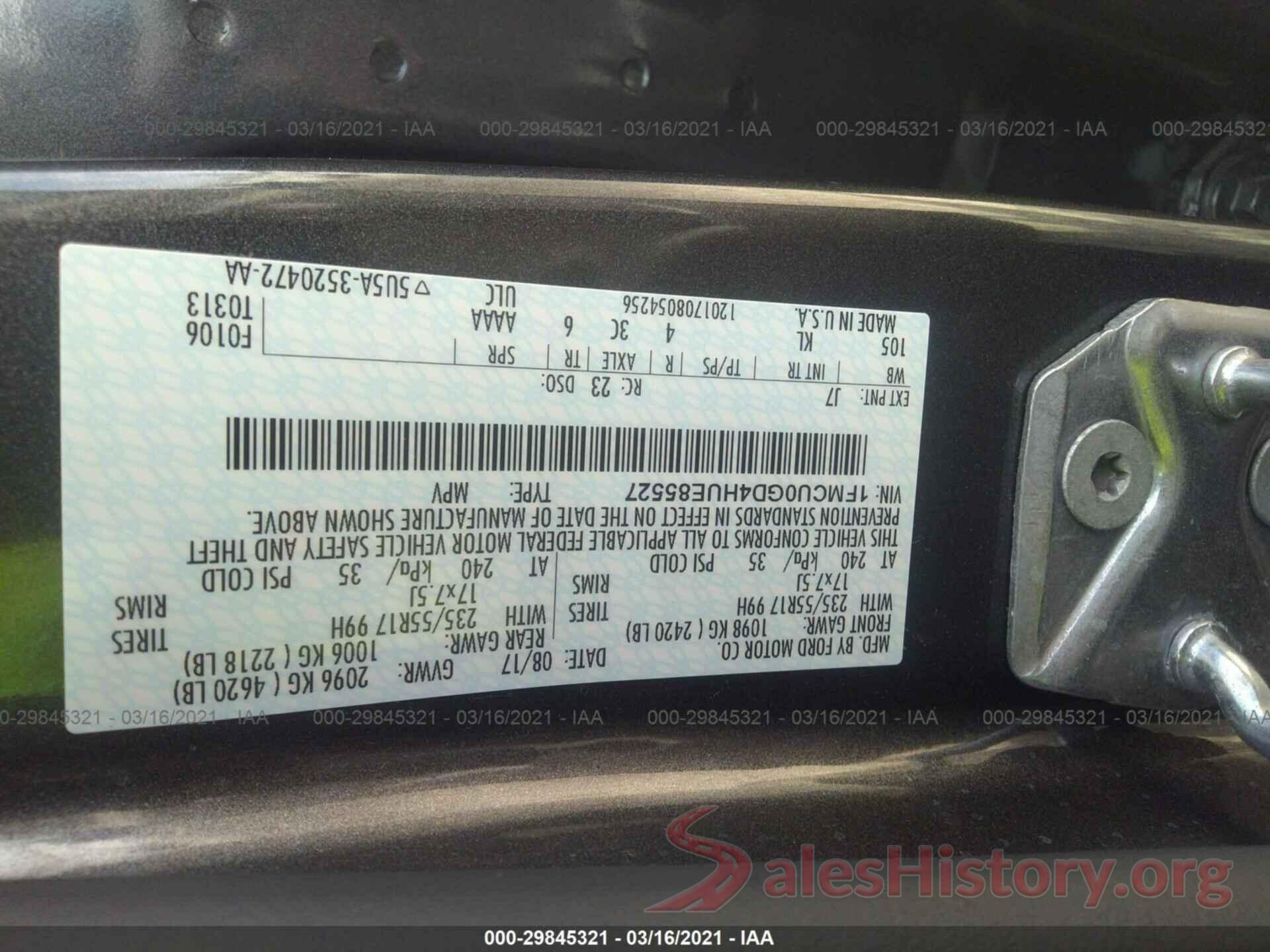 1FMCU0GD4HUE85527 2017 FORD ESCAPE